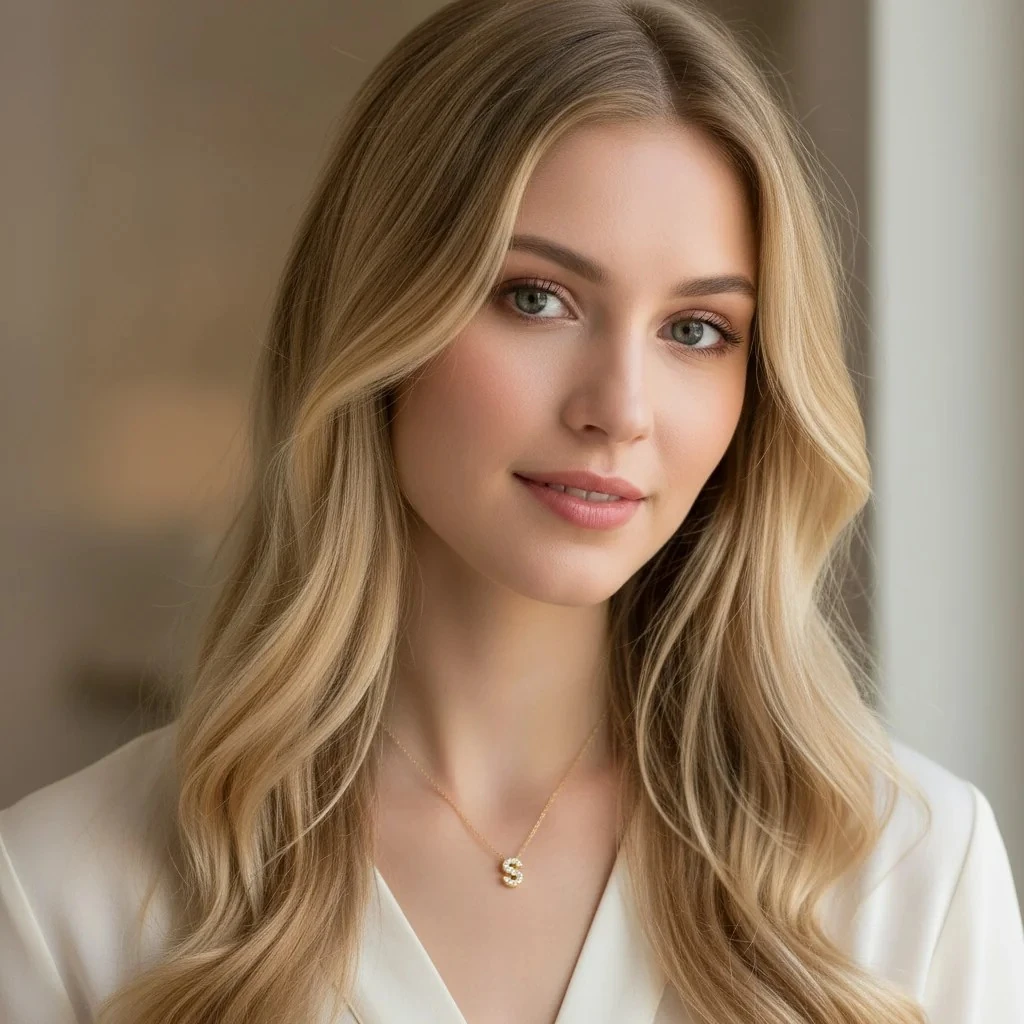 14 Ayar Taşlı S Harfli Altın Kolye