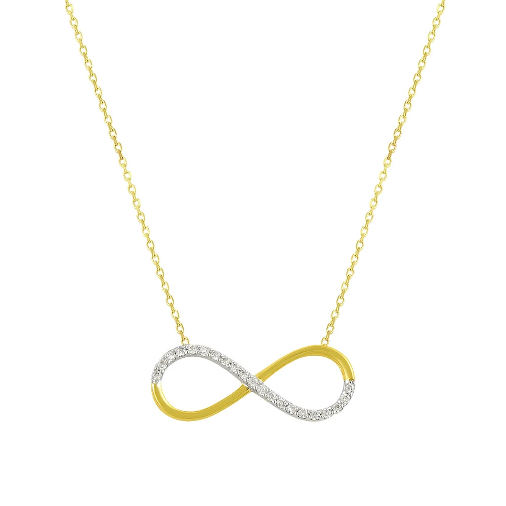 14 Ayar İki Renkli Sonsuzluk Altın Kolye