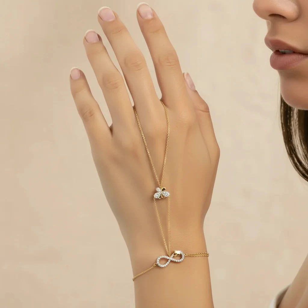 14 Ayar Kalp ve Sonsuzluk Figürlü Altın Şahmeran