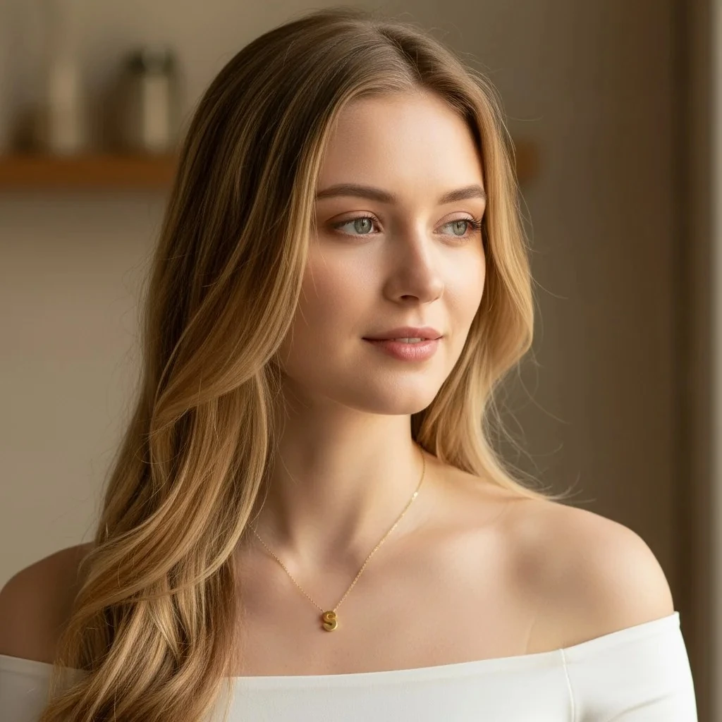 14 Ayar S Harfli Altın Kolye