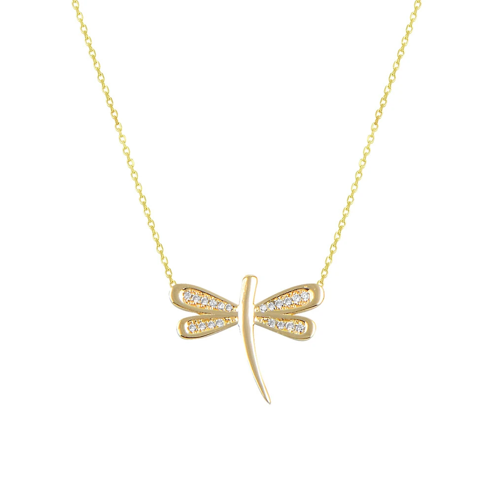 14 Ayar Taşlı Yusufçuk Altın Kolye