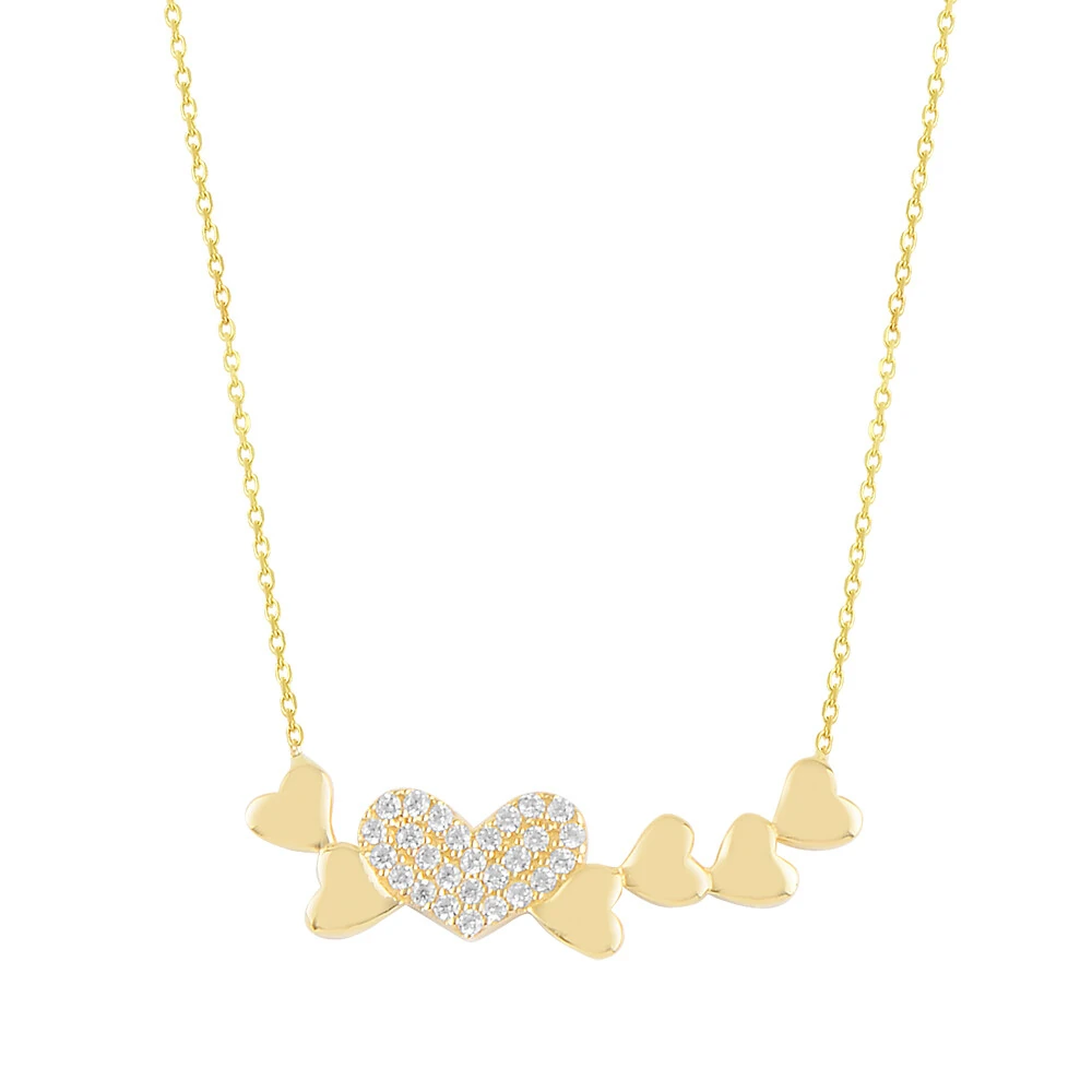 14 Ayar Kalp Ailesi Altın Kolye