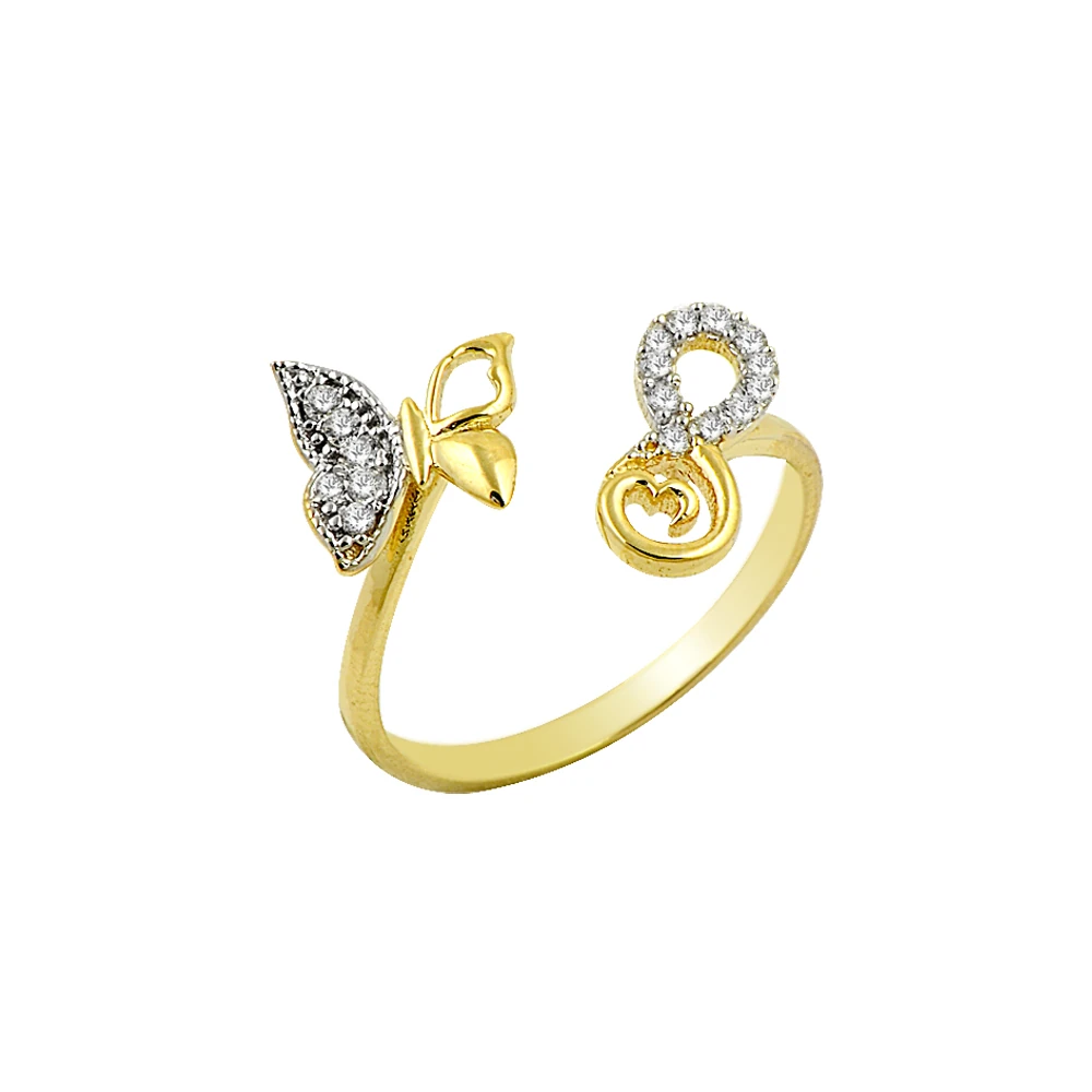 14 Ayar Kelebek Sonsuzluk Altın Yüzük