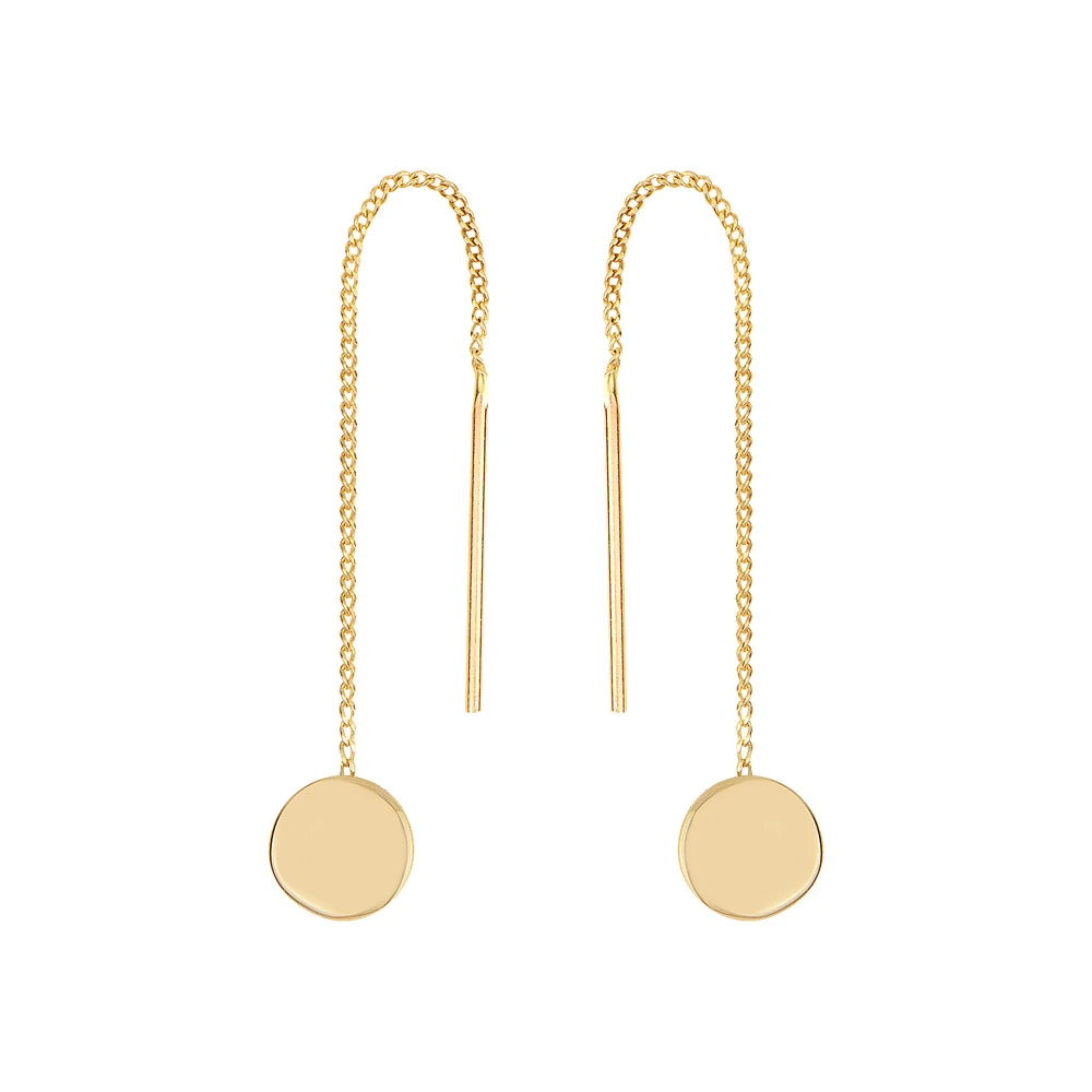 14 Ayar Daire Zincir Altın küpe