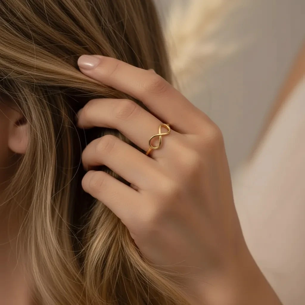 14 Ayar Minimal Sonsuzluk Altın Yüzük