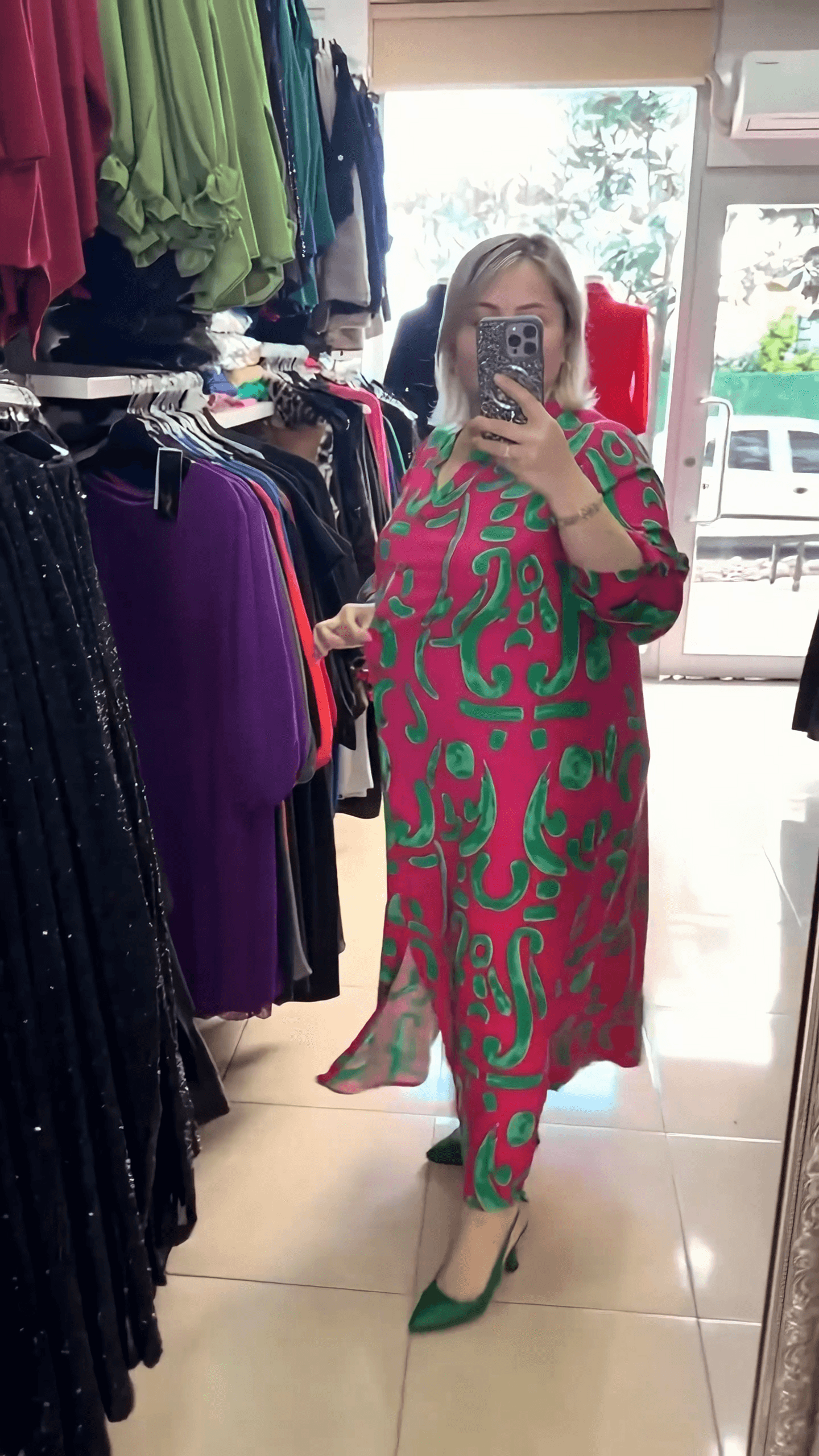 Sanatsal Motif Gömlek Elbise