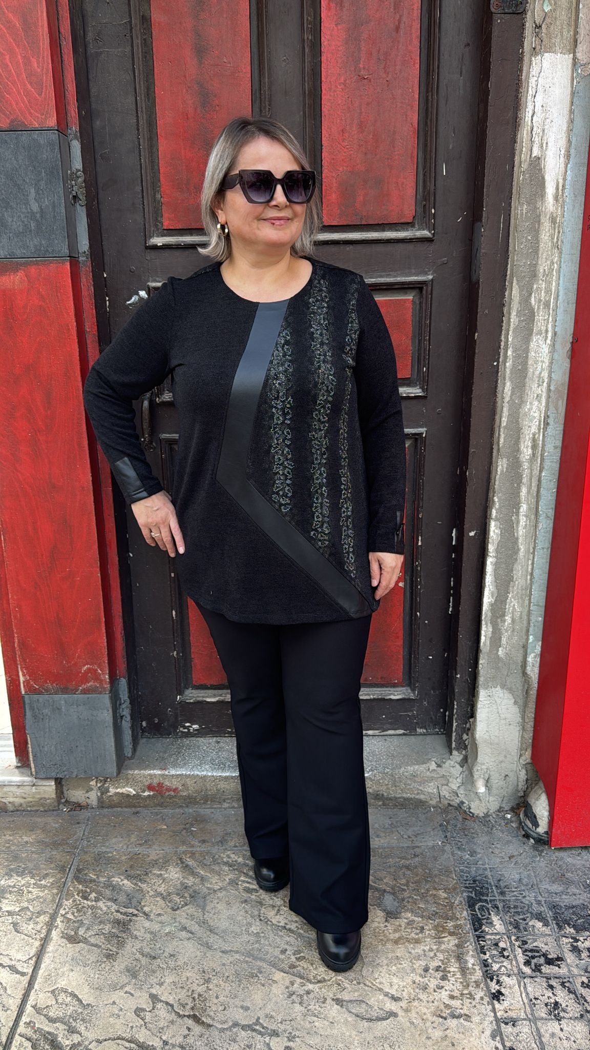 Şule Modern Çizgi Triko 