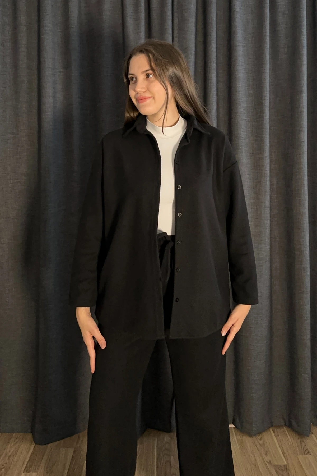 Selanik Kumaş Gömlekli Pantolon İkili Takım