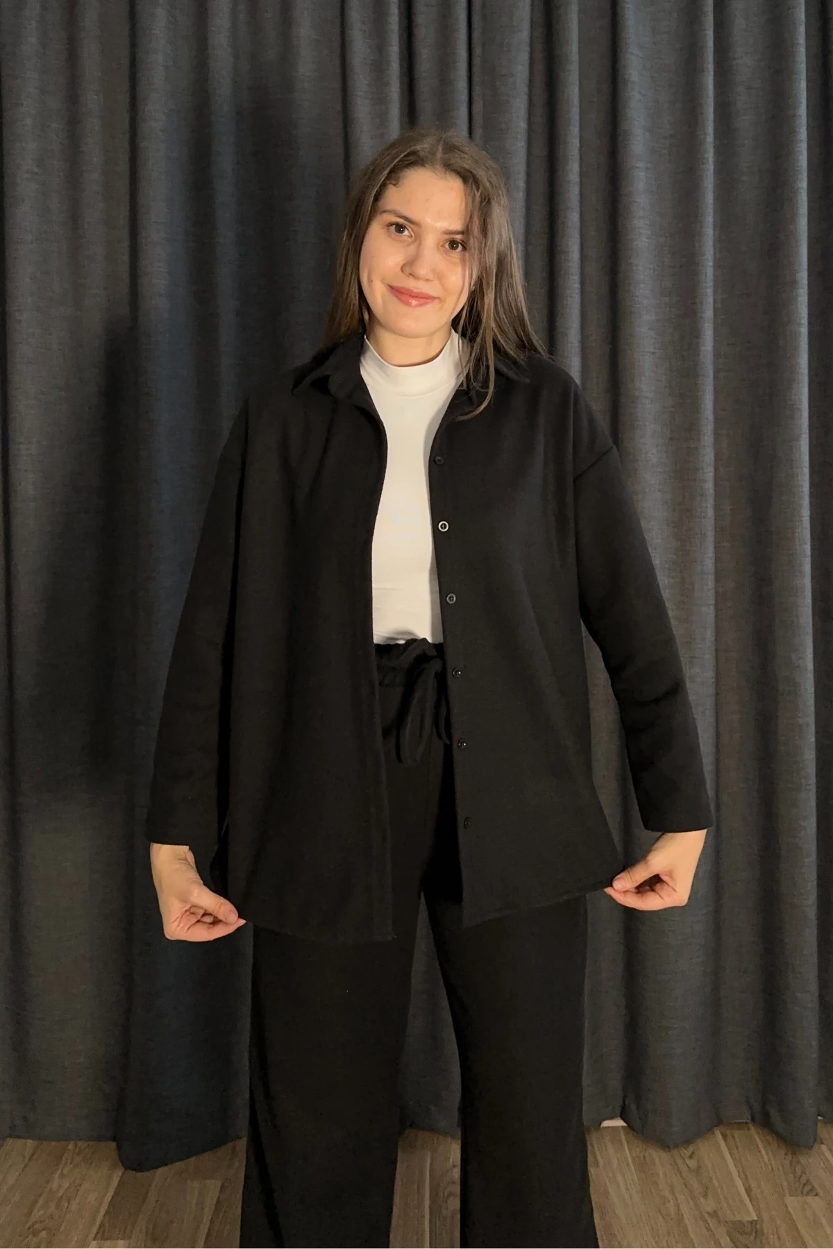 Selanik Kumaş Gömlekli Pantolon İkili Takım