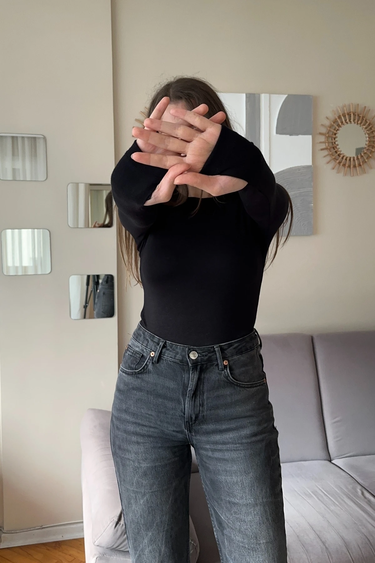 Bisiklet Yaka Parmak Geçmeli Basic Oysho Bluz