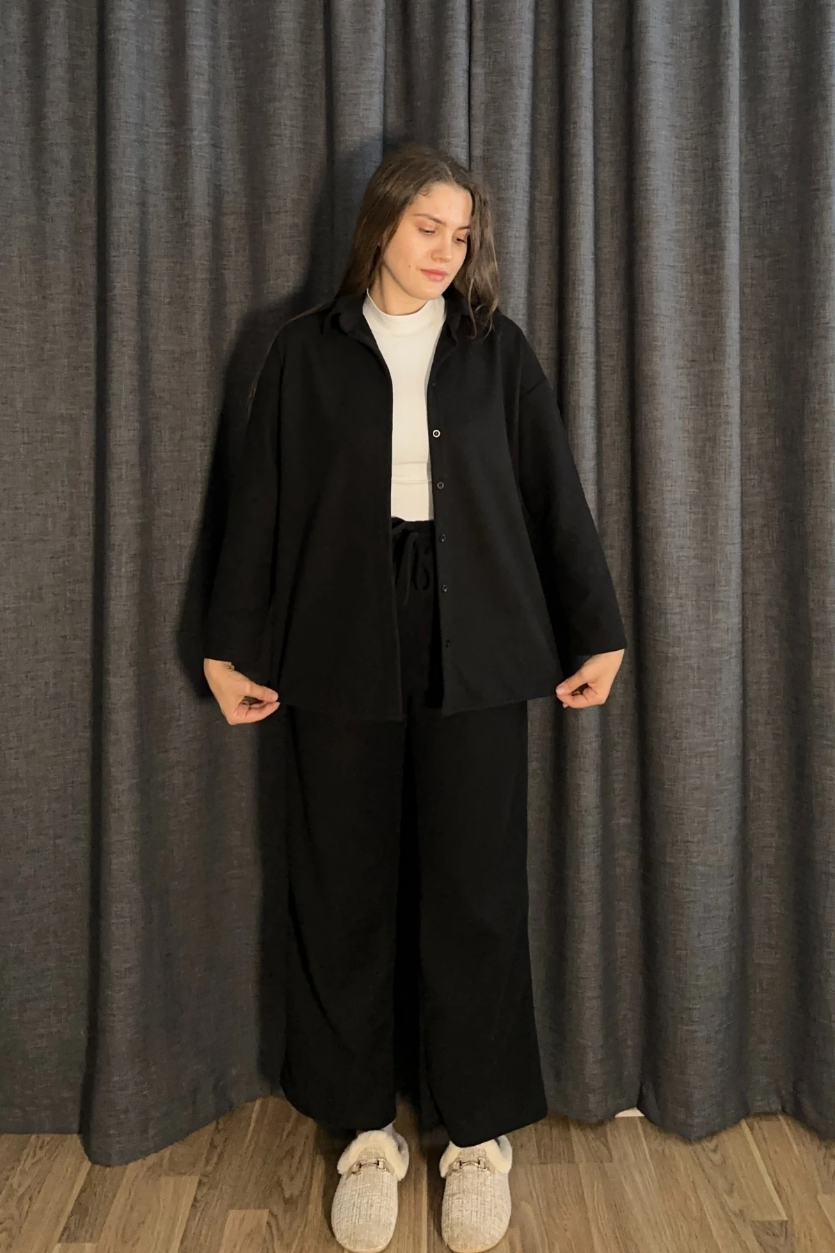 Selanik Kumaş Gömlekli Pantolon İkili Takım