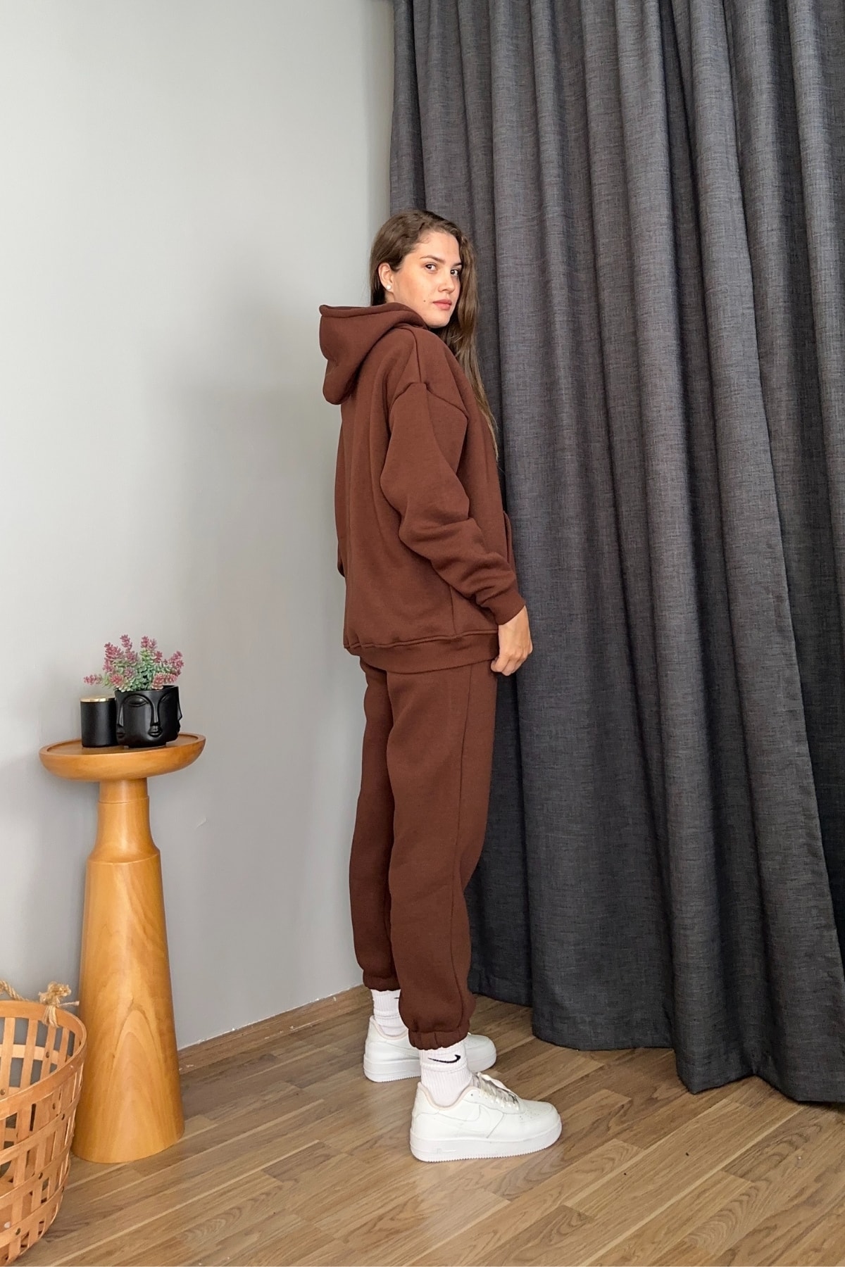 Kapüşonlu Oversize Basic Eşofman Takım 