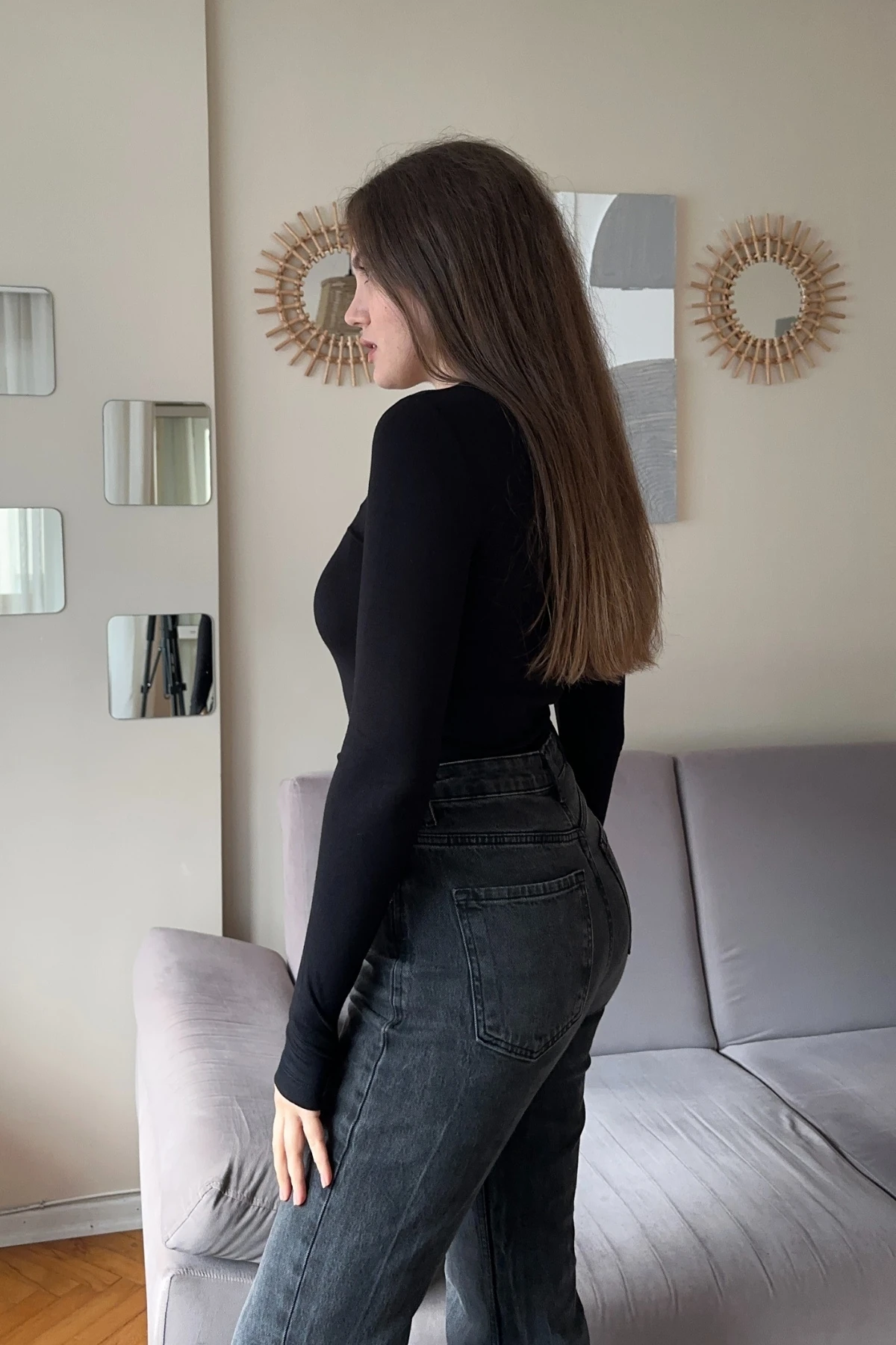 Bisiklet Yaka Parmak Geçmeli Basic Oysho Bluz