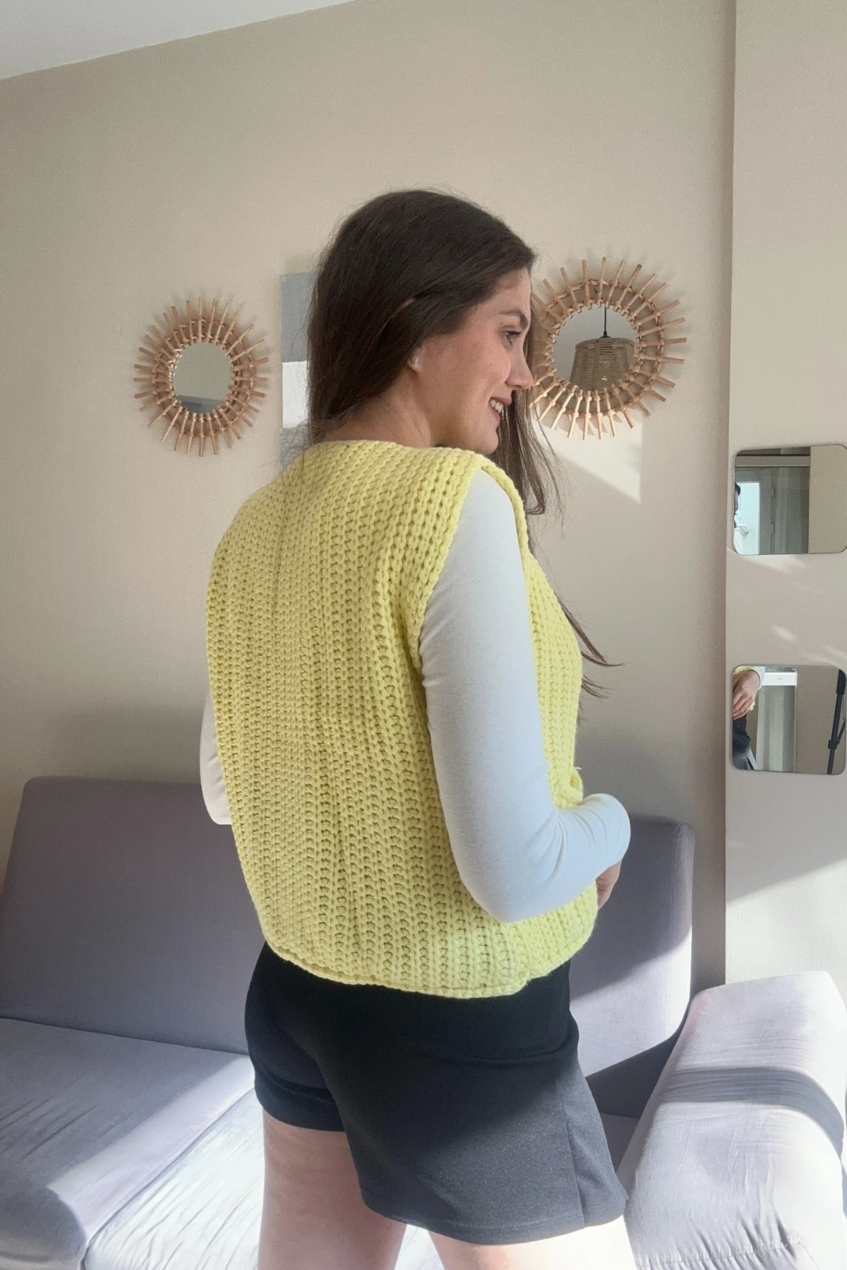 Triko Düğmeli Cepli Yelek