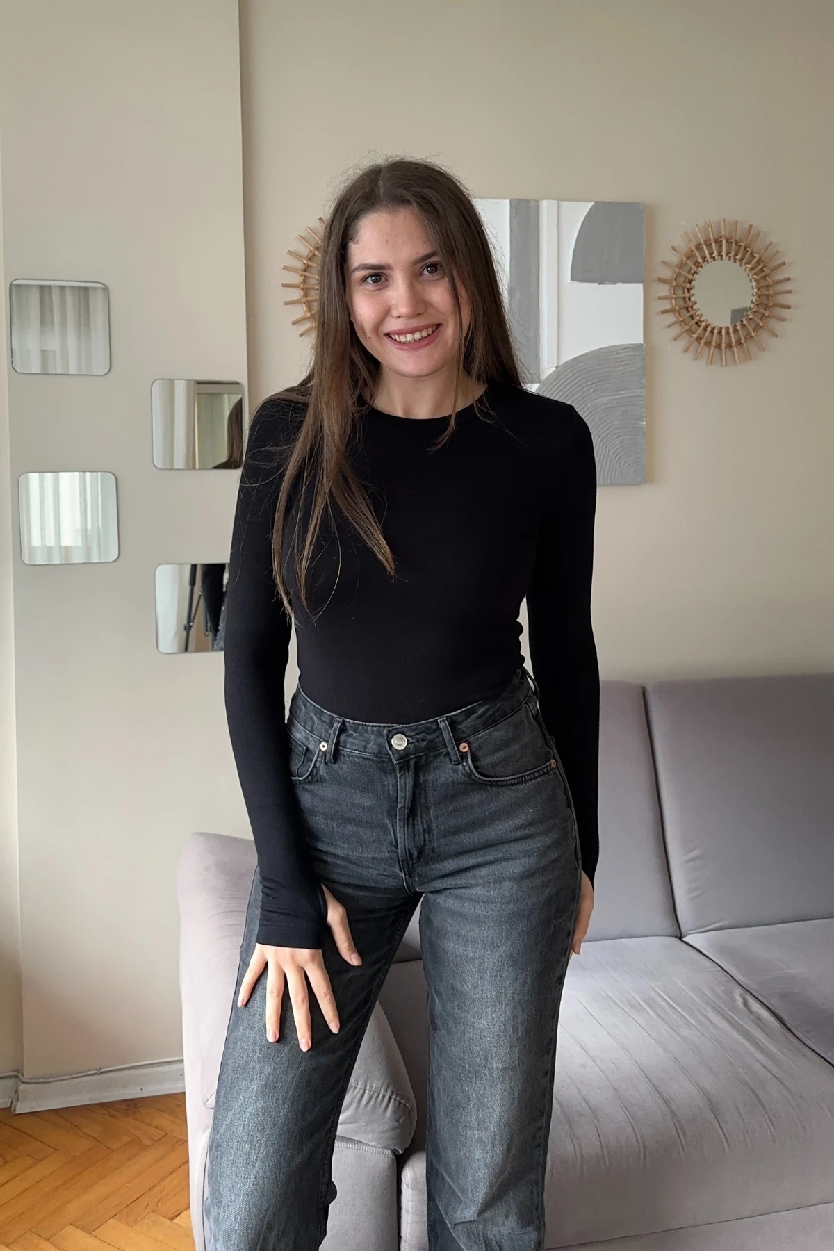 Bisiklet Yaka Parmak Geçmeli Basic Oysho Bluz