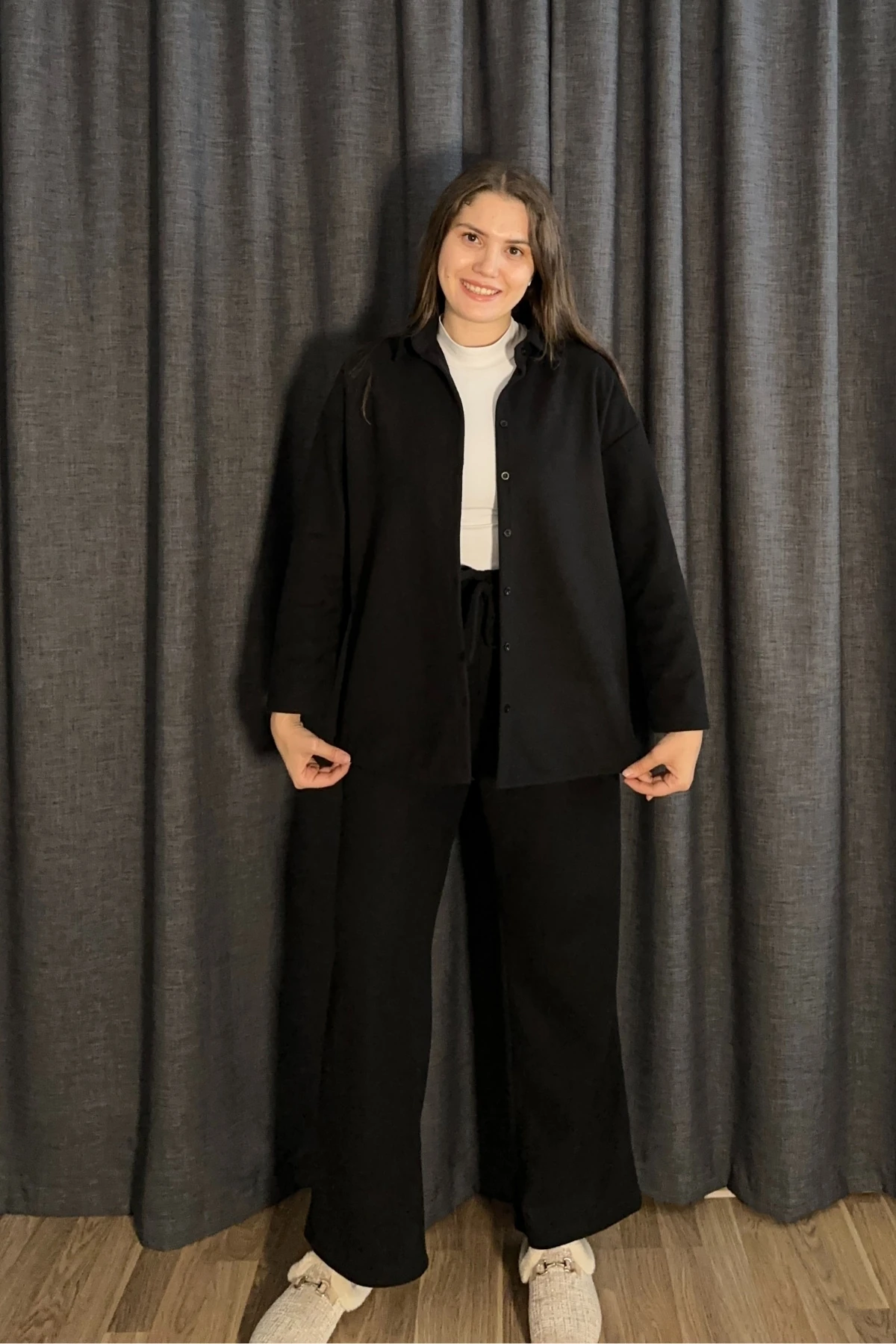 Selanik Kumaş Gömlekli Pantolon İkili Takım