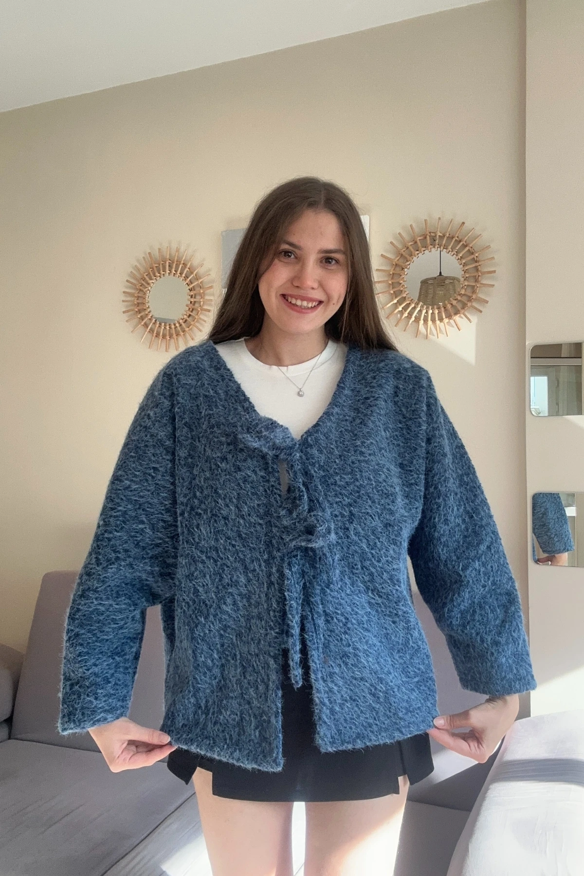 Önü Bağlamalı Sakallı Kaşe Astarlı Ceket