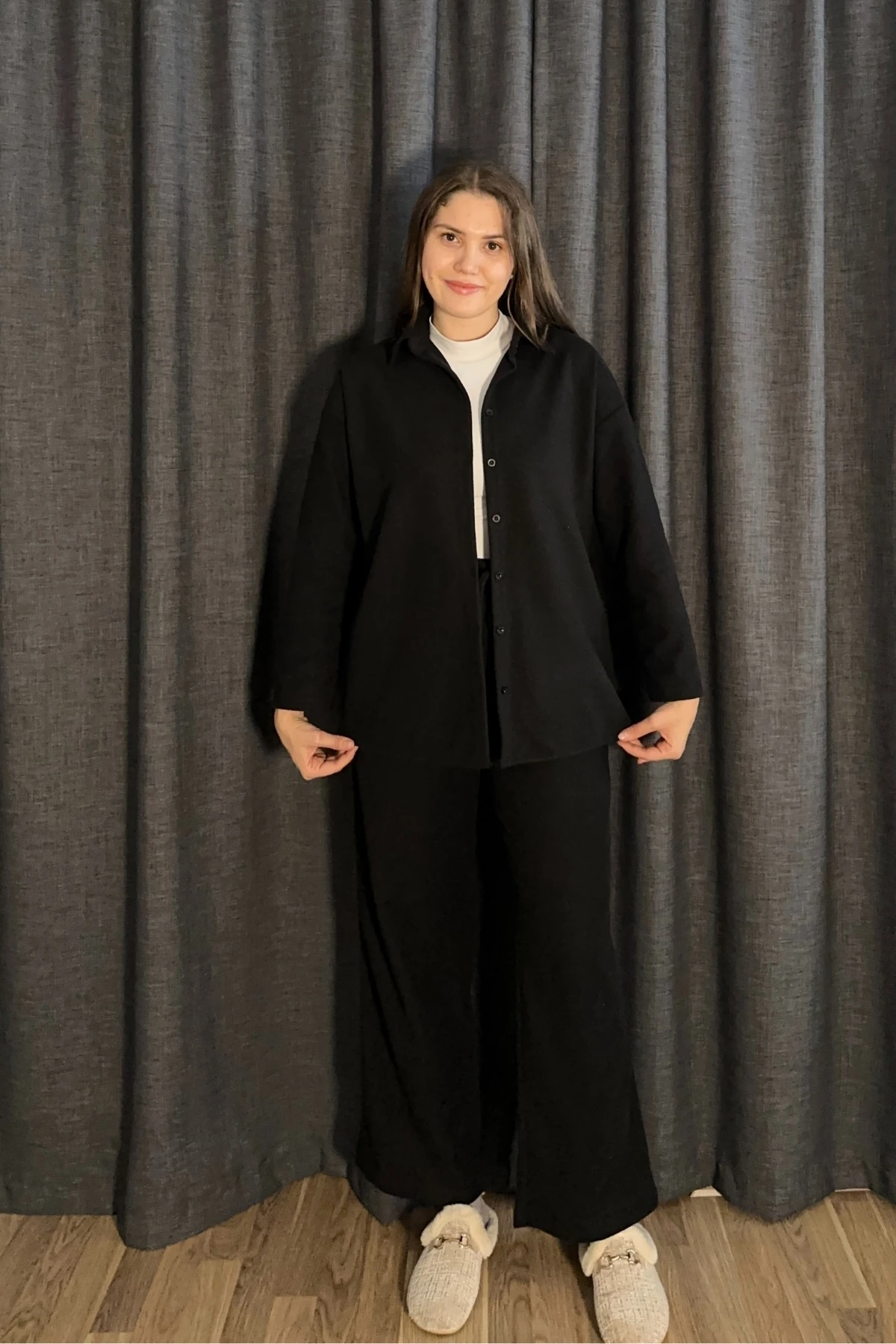 Selanik Kumaş Gömlekli Pantolon İkili Takım