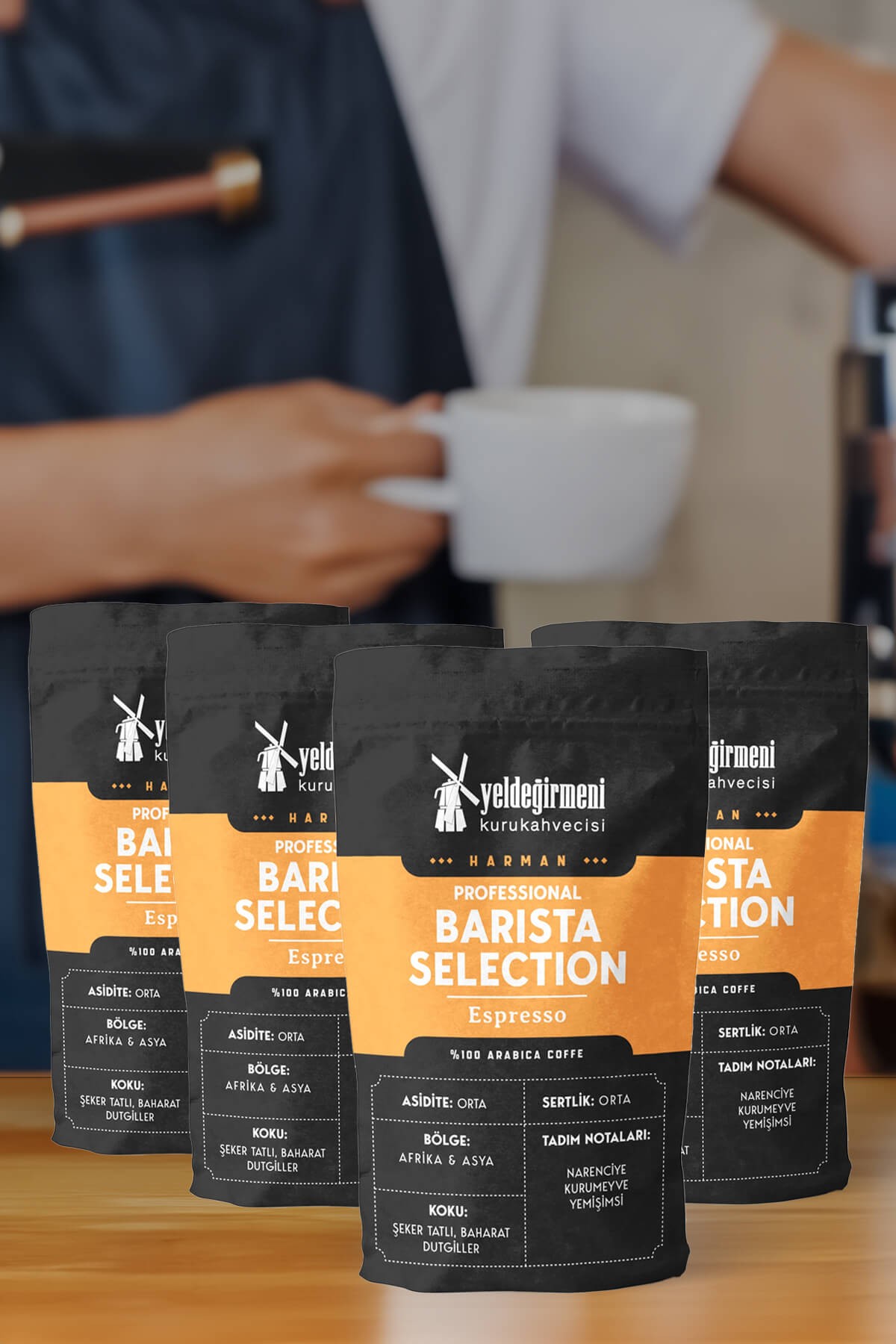 4'lü Professional Barista Selection Espresso Kahve 4x 250 gr Avantajlı Paket