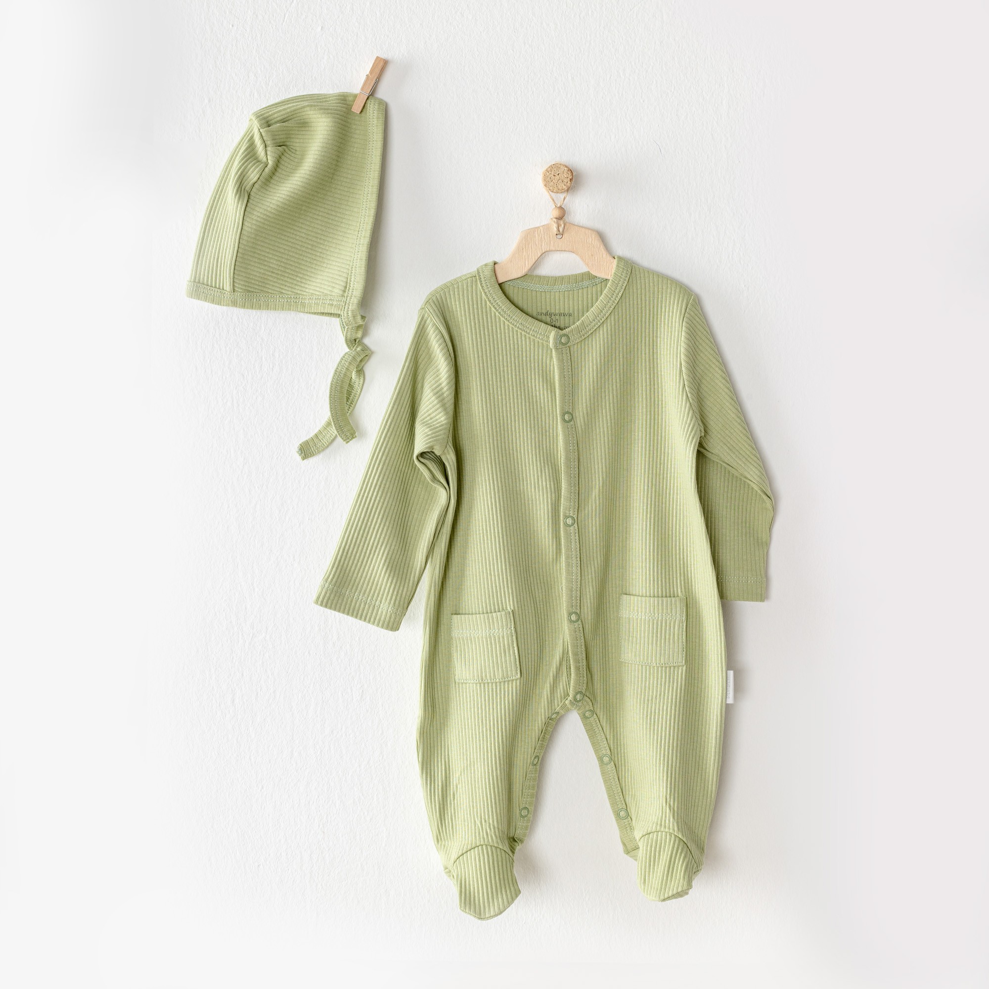 BEBEK TULUM TAKIM  ROMPER HAT SET MODAL