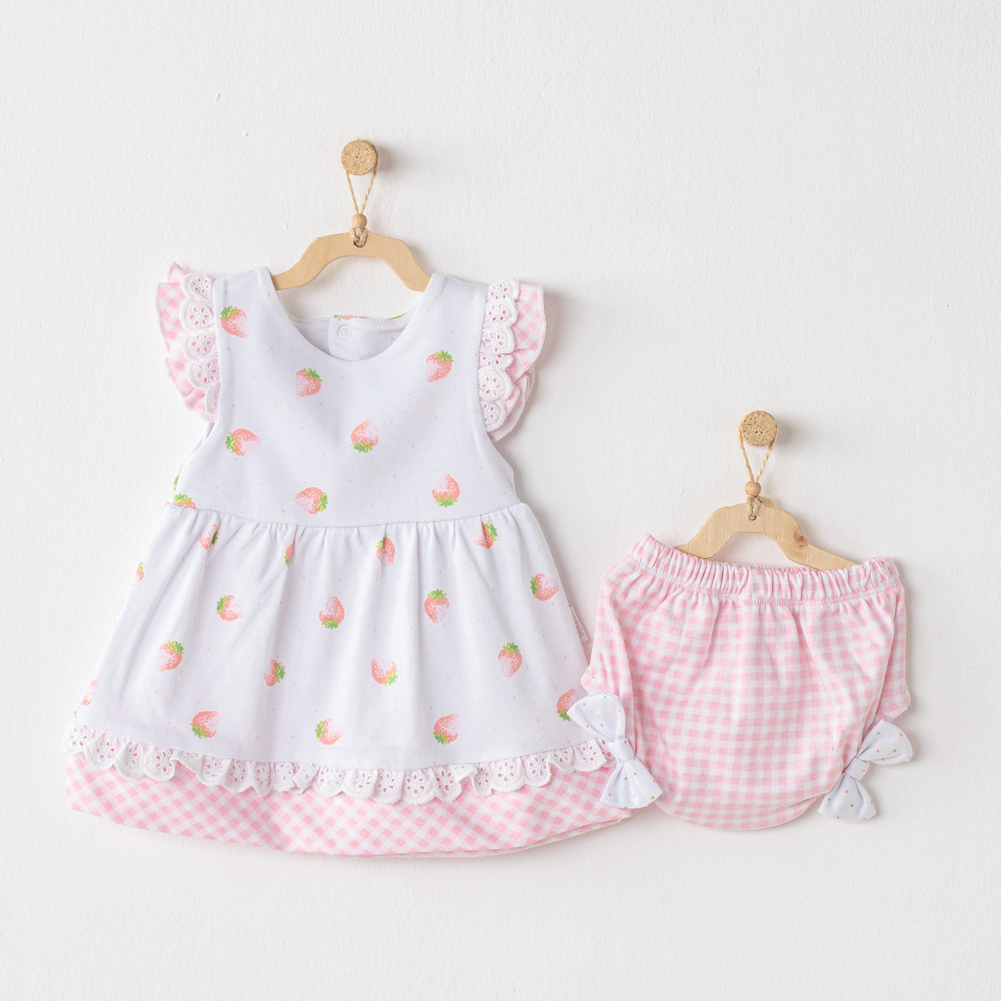 BEBEK ELBİSE TAKIM DRESS SET WATERMELON&STRAWBERRY - WHITE