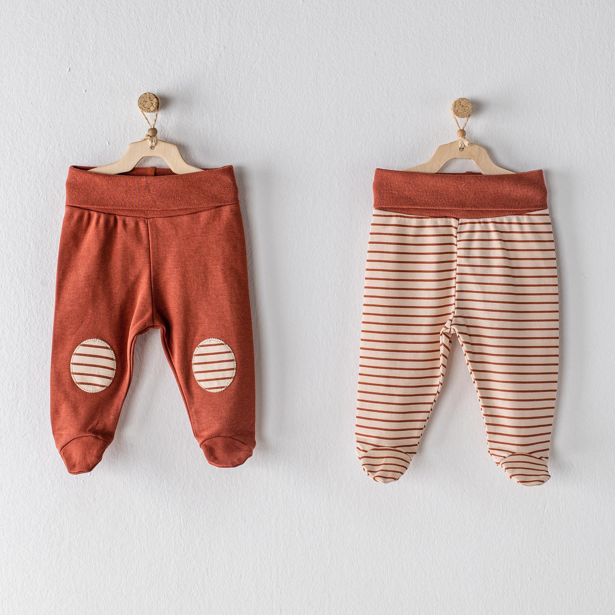 BEBEK PATİKLİ PANTOLON 2 PCS FOOTED PANTS MIX - CINNAMON