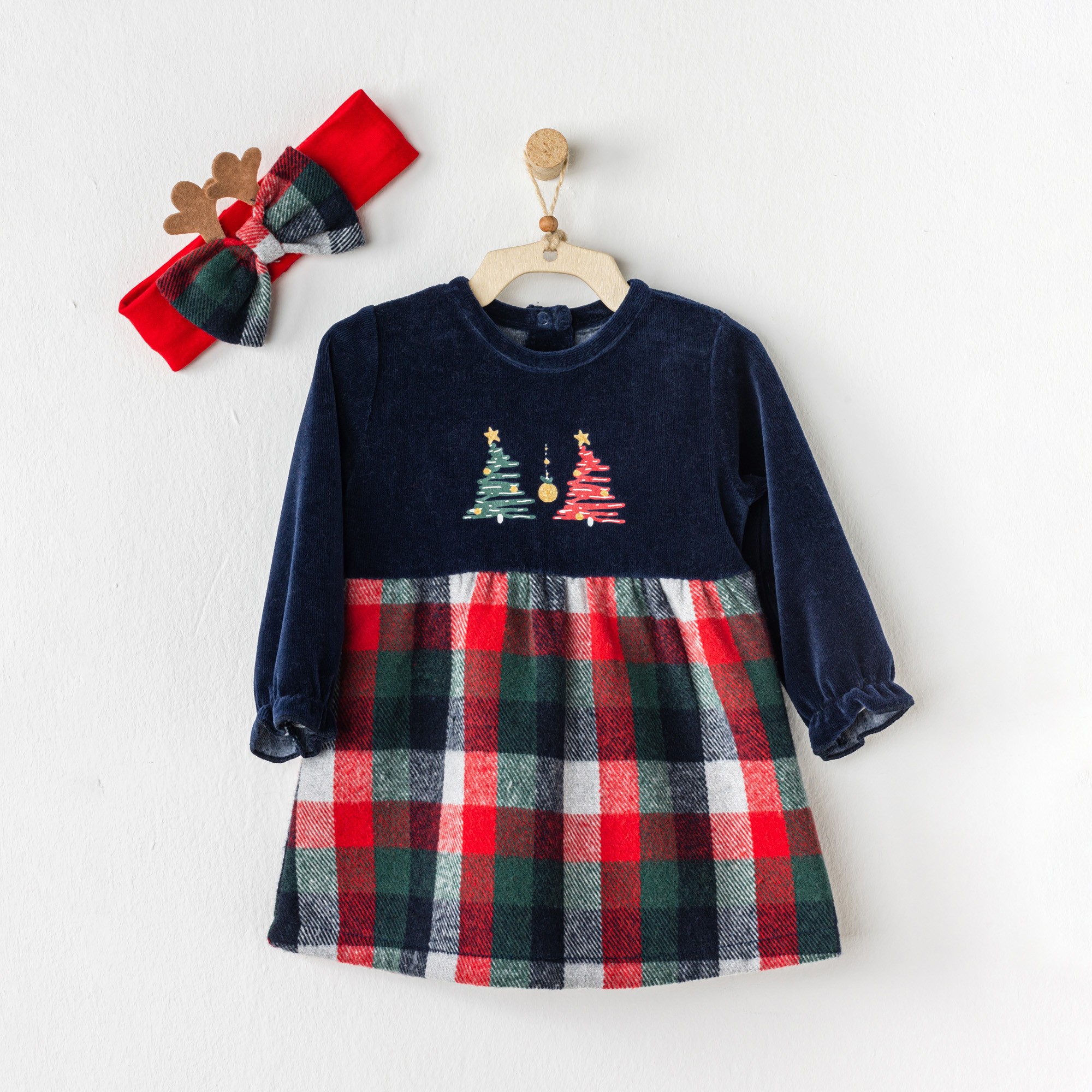 BEBEK ELBİSE TAKIM DRESS BAND SET NEW YEAR - MULTI COLOR