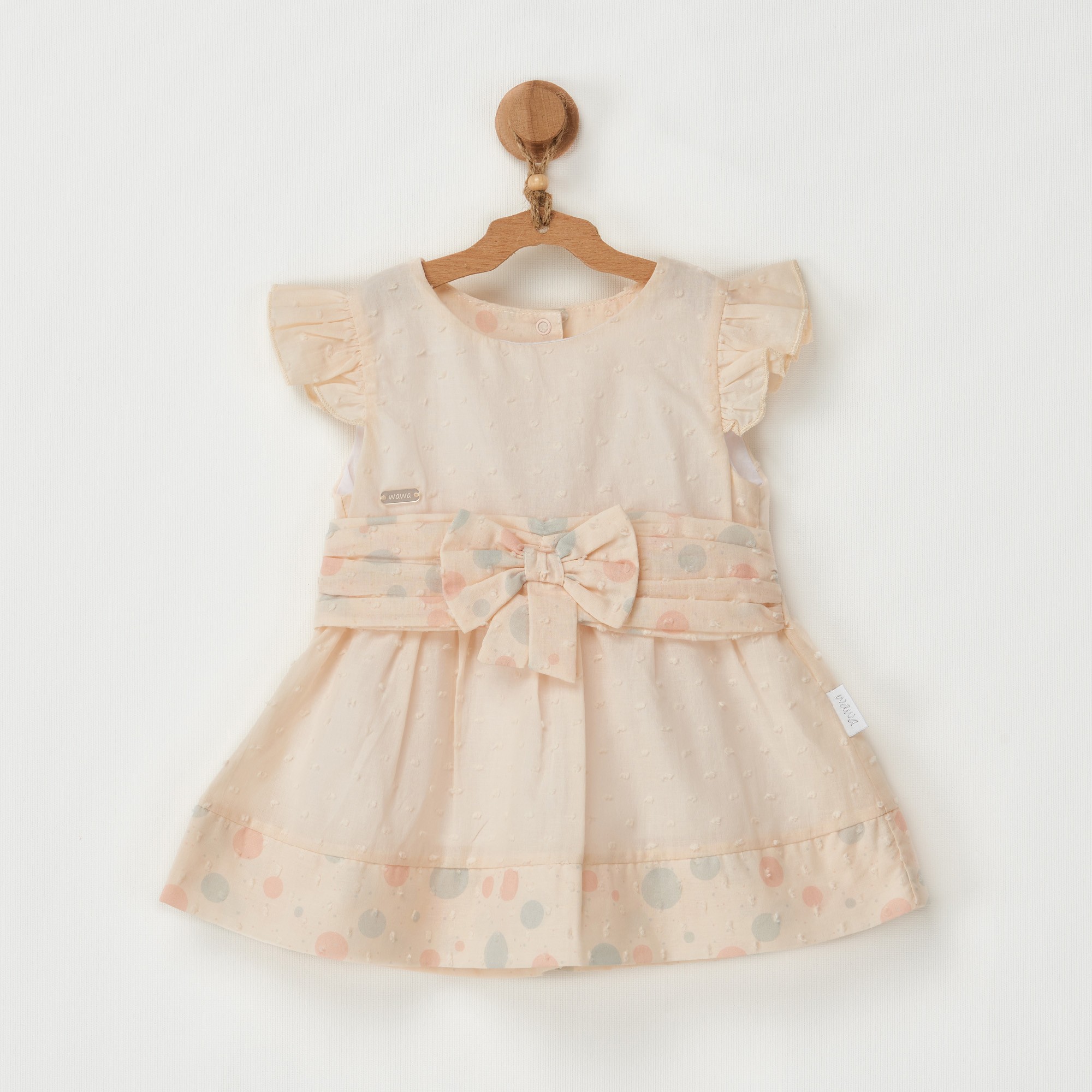 BEBEK ELBİSE DRESS  POMPOM VANILLA CREAM