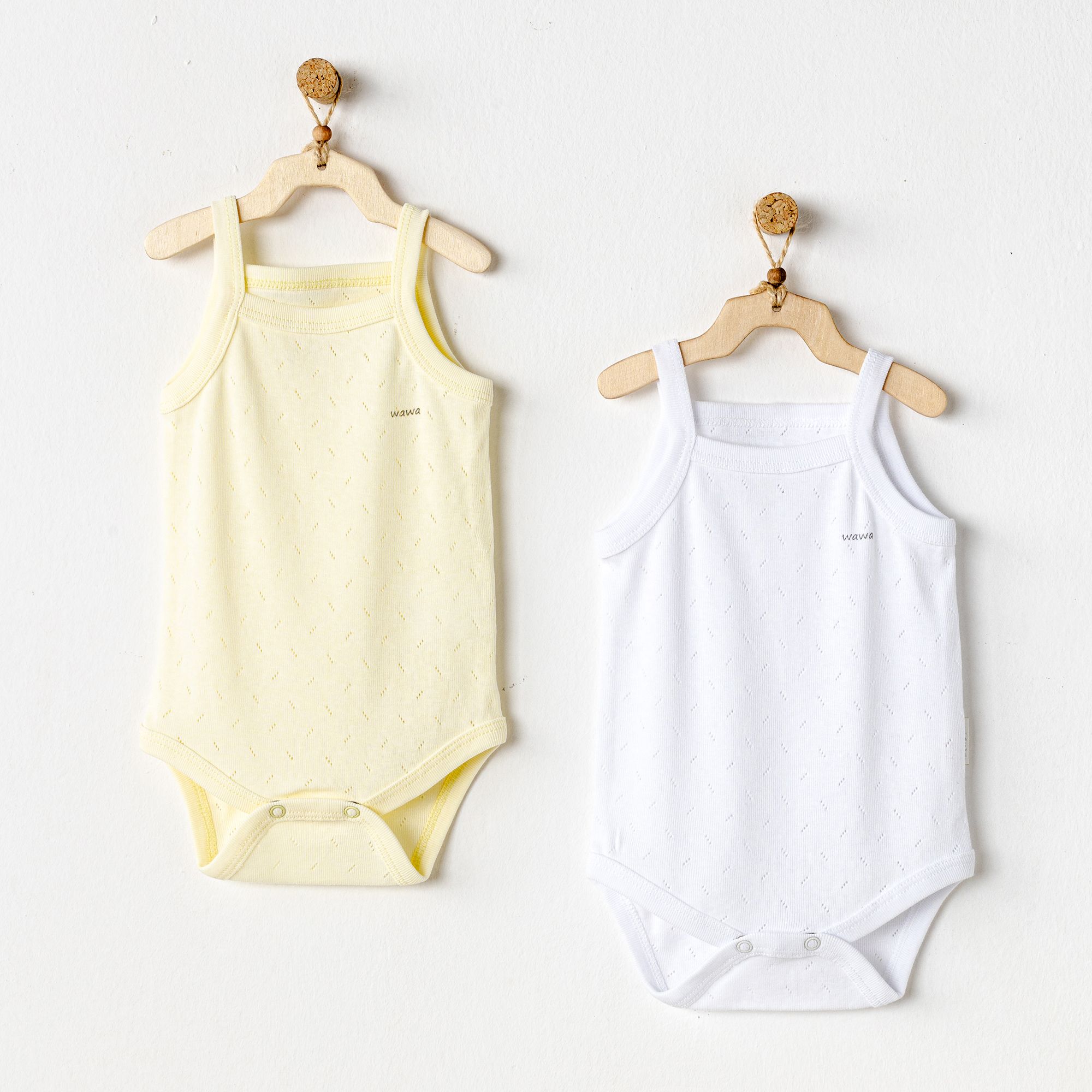 BEBEK BODY 2 PCS TANK BODY JACQUARD BASIC - YELLOW WHITE