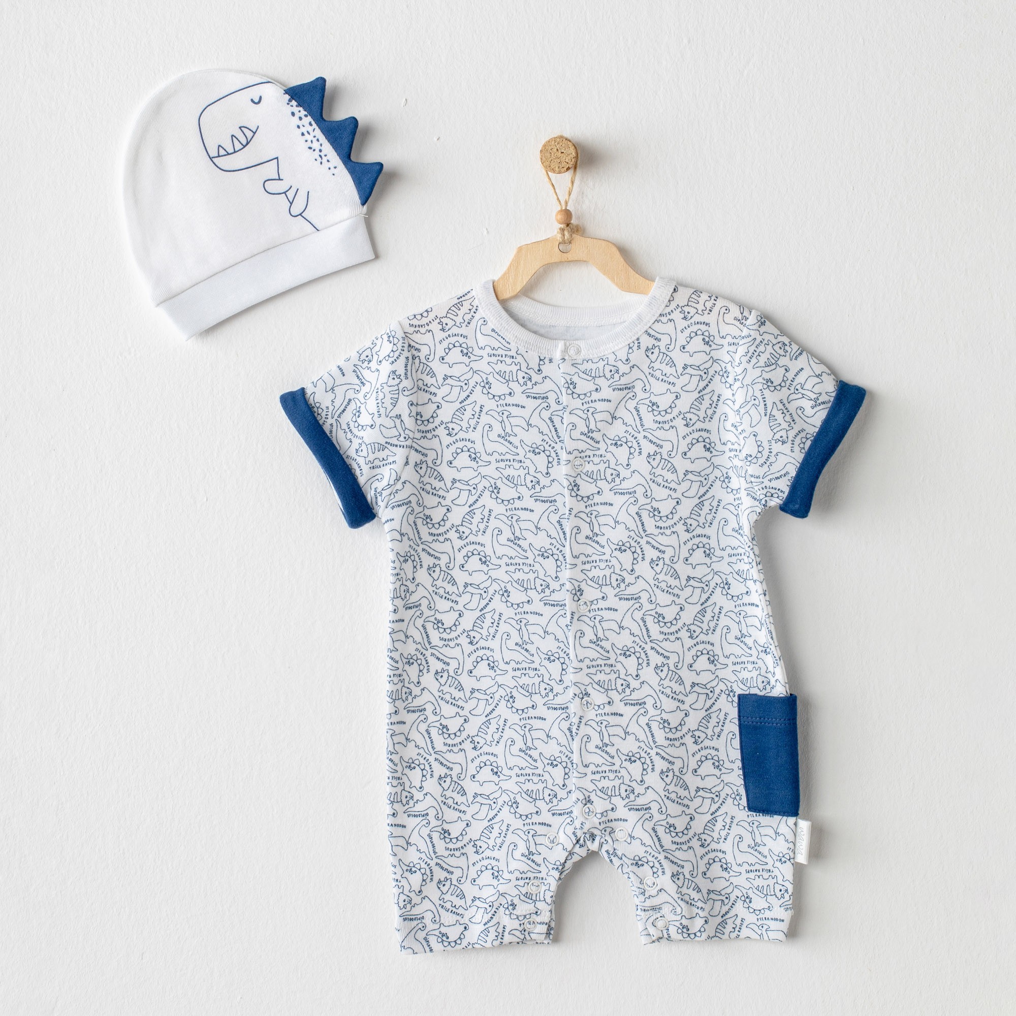 BEBEK TULUM ŞAPKA TAKIM ROMPER HAT SET PTERA NODON