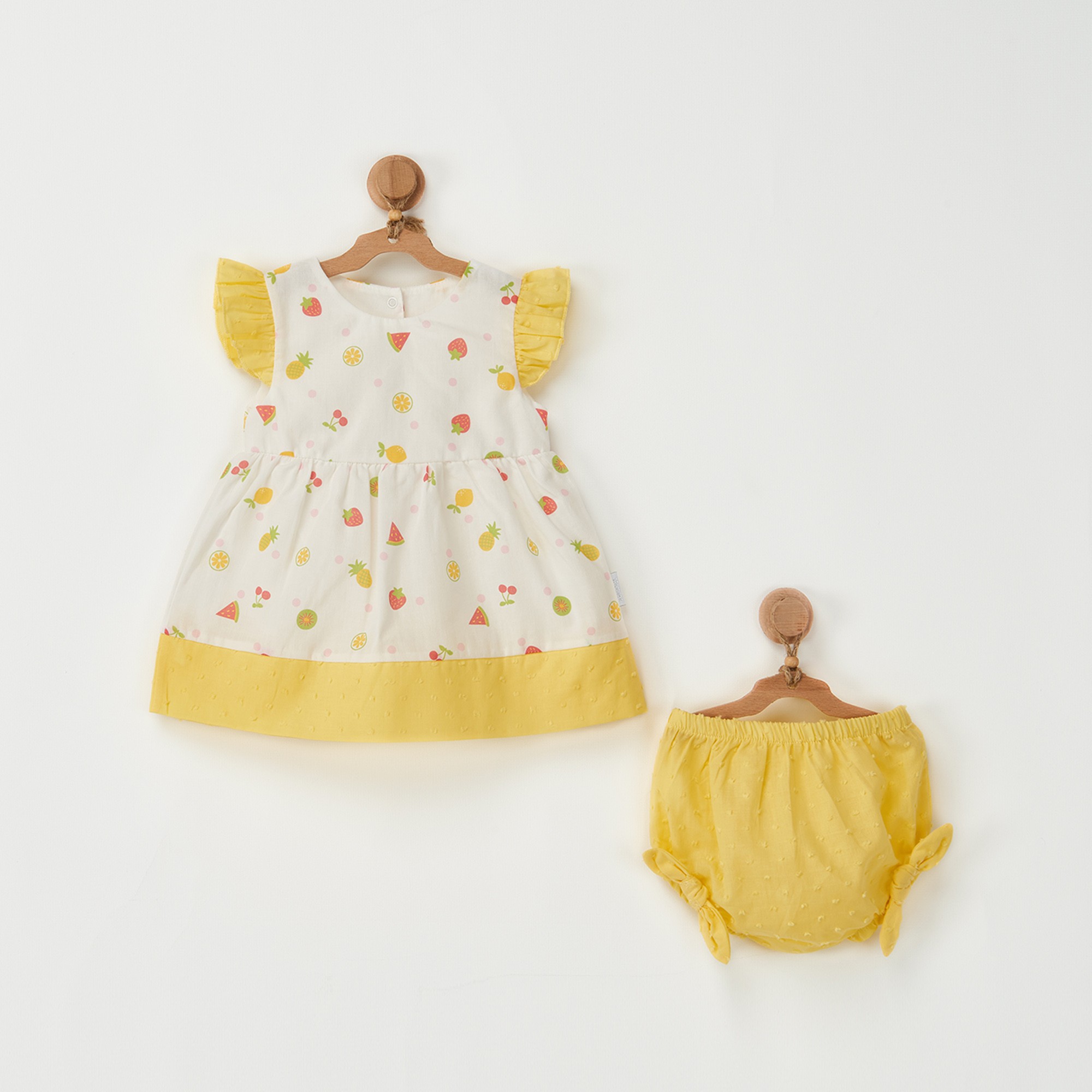 BEBEK ELBİSE TAKIM DRESS UNDERPANT SET MULTI FRUIT - YELLOW