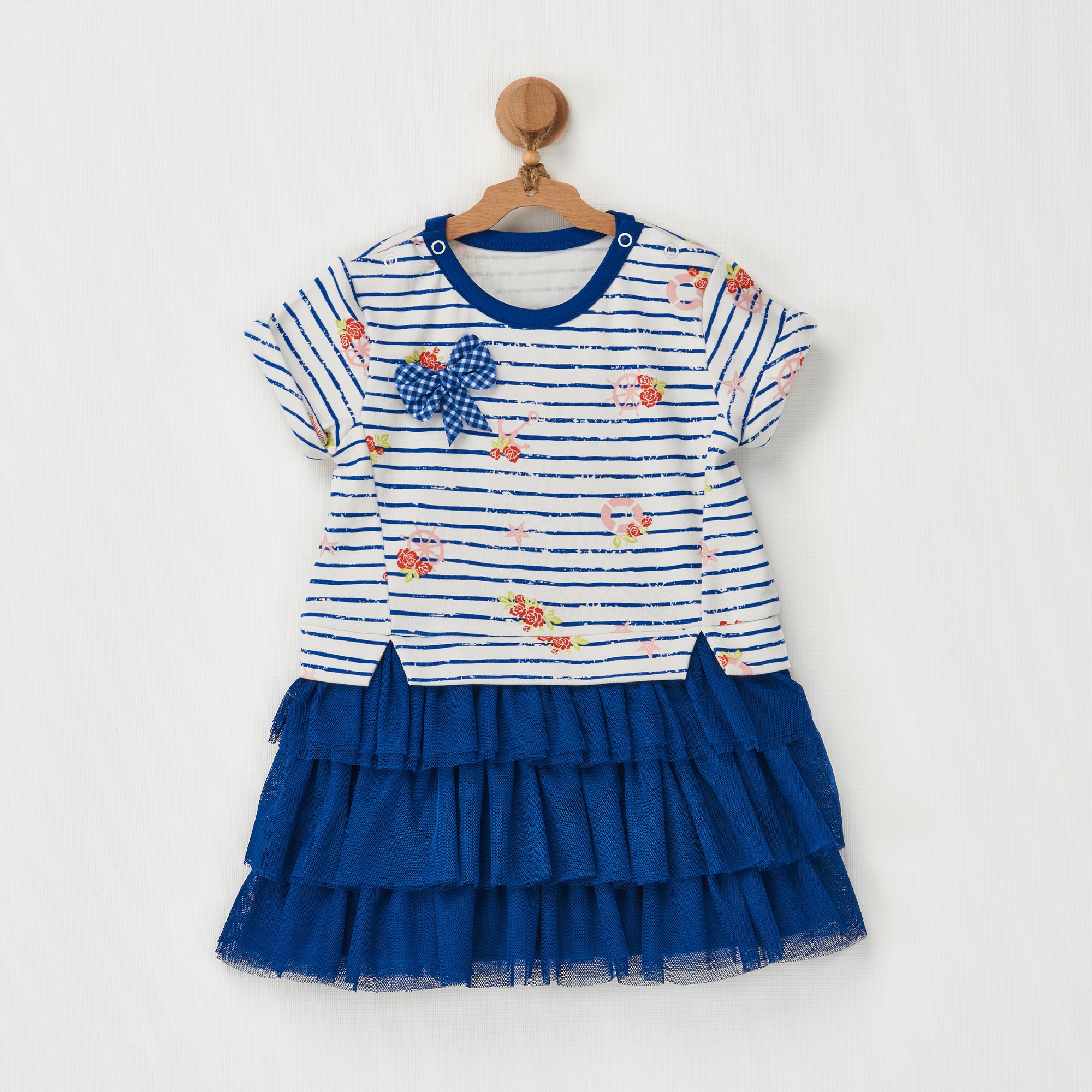 BEBEK ELBİSE DRESS FLOWERS ANCHORS
