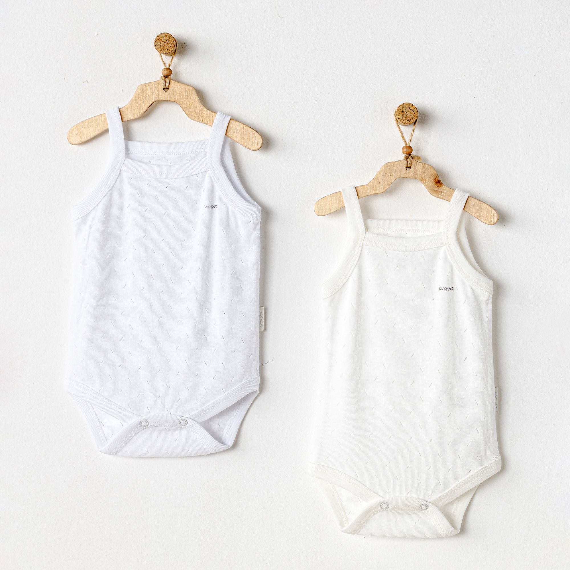 BEBEK BODY 2 PCS TANK BODY JACQUARD BASIC - ECRU/WHITE