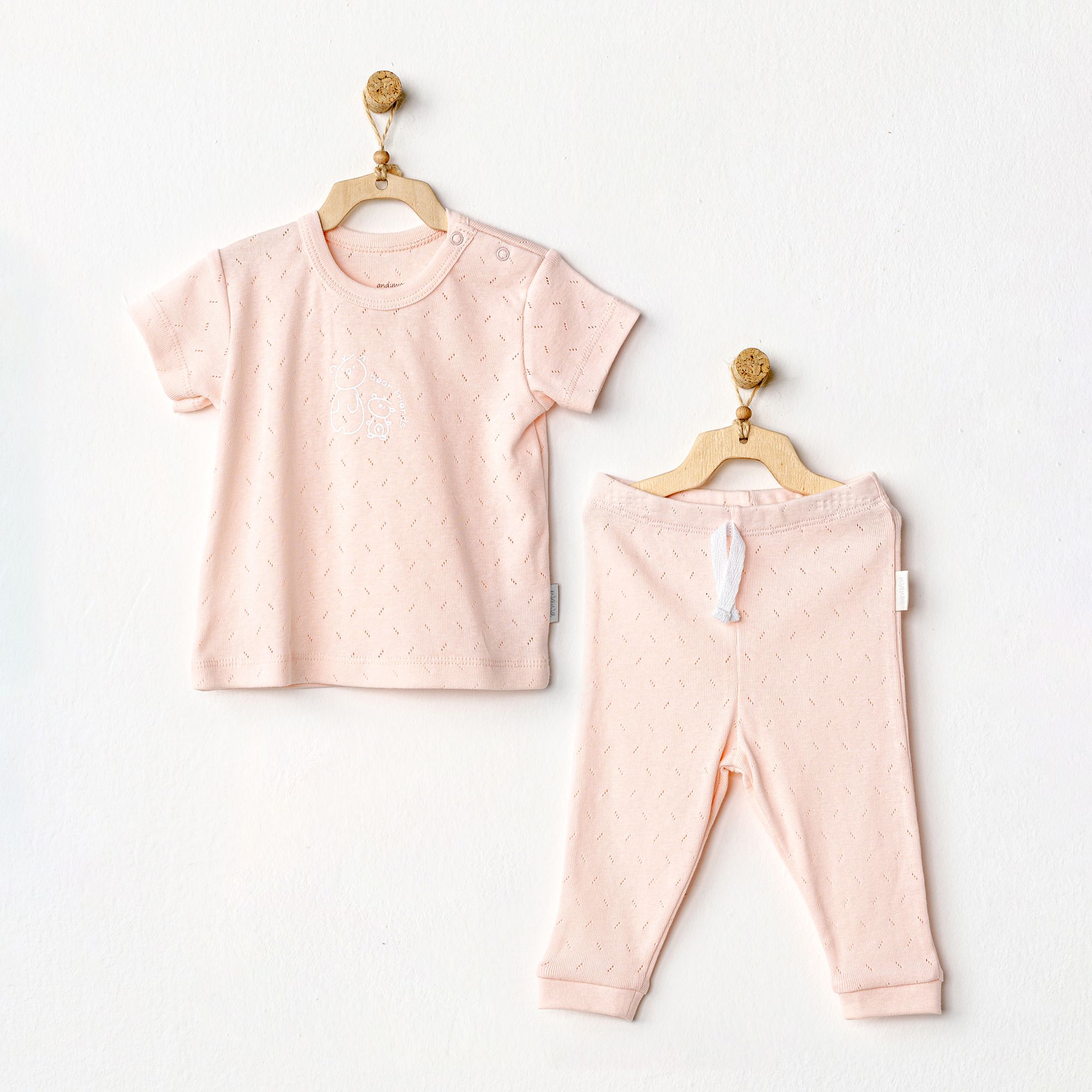 BEBEK TAKIM 2 PCS SET JACQUARD BASIC - PINK
