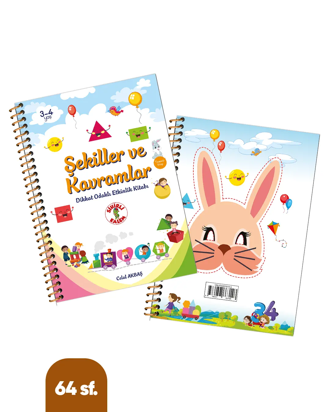 Şekiller ve Kavramlar; Dikkat Odaklı Etkinlik Kitabı 3-4 YAŞ kitap kapağı