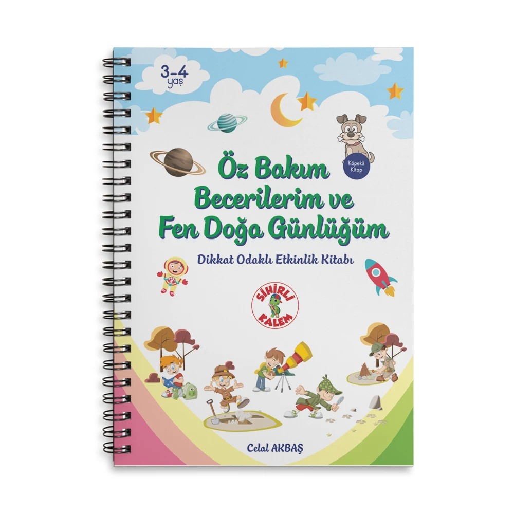 Öz Bakım Becerilerim Fen Doğa Günlüğüm - Dikkat Odaklı Etkinlik Kitabı 3-4 yaş