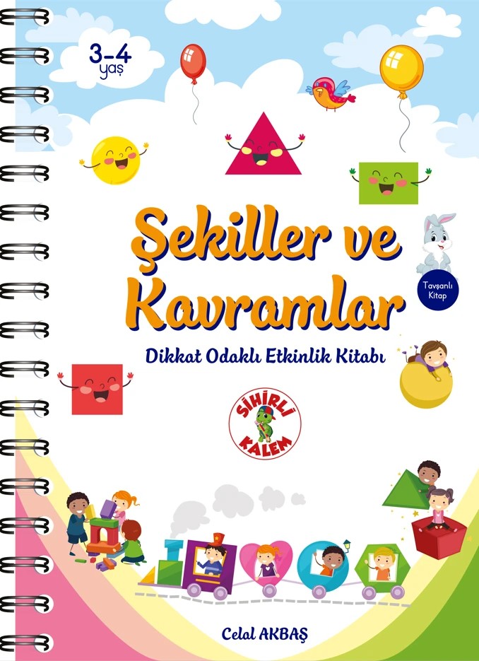 Şekiller ve Kavramlar - Dikkat Odaklı Etkinlik Kitabı 3-4 yaş