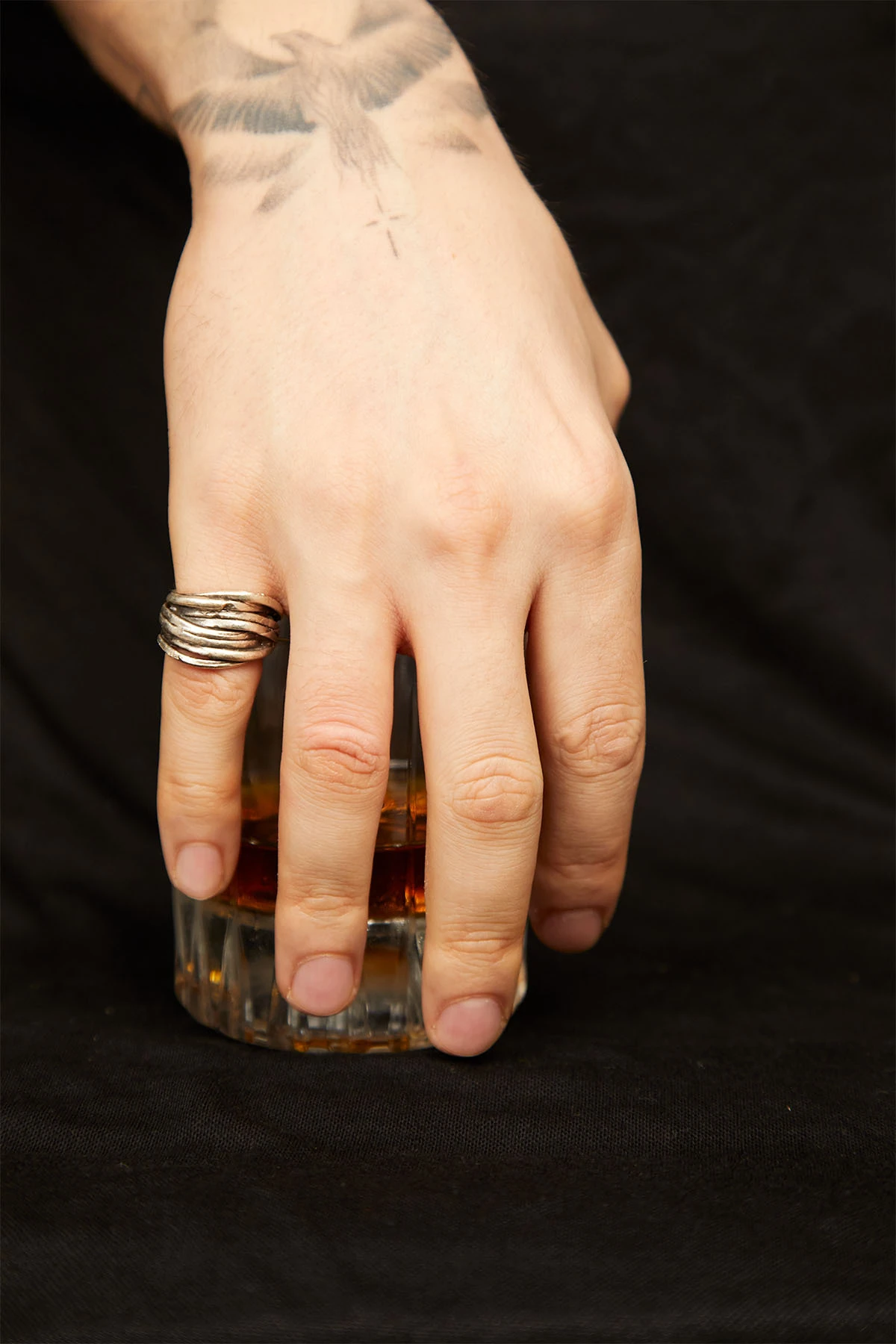 Gorbag Erkek Sarmal Vintage Model Gümüş Kaplama Yüzük