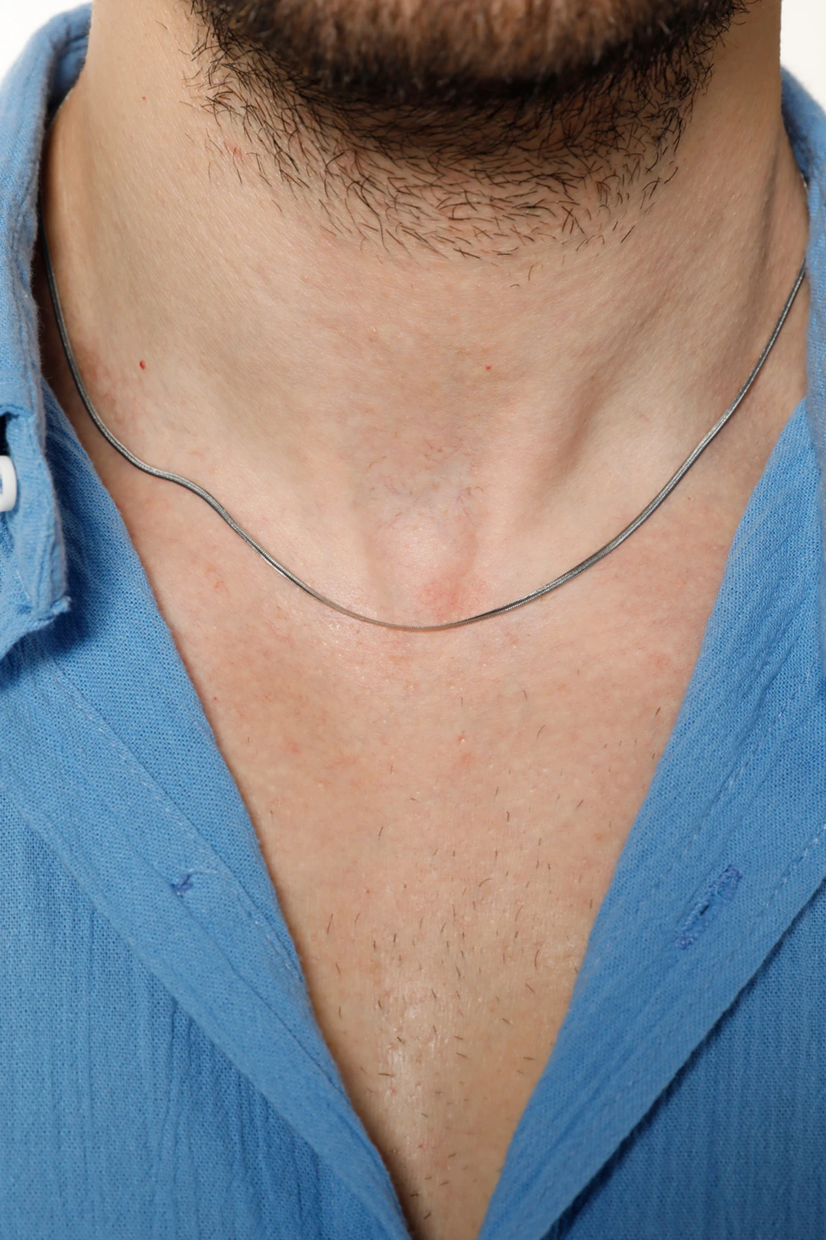 Samwise Erkek Gümüş Renk Çelik Kolye