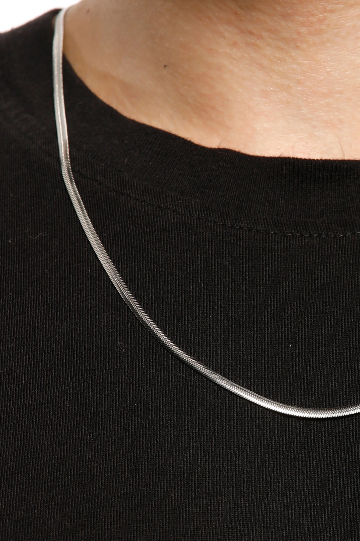 Mirkwood Erkek Gümüş Renk Italyan Hasır Paslanmaz Çelik Kolye