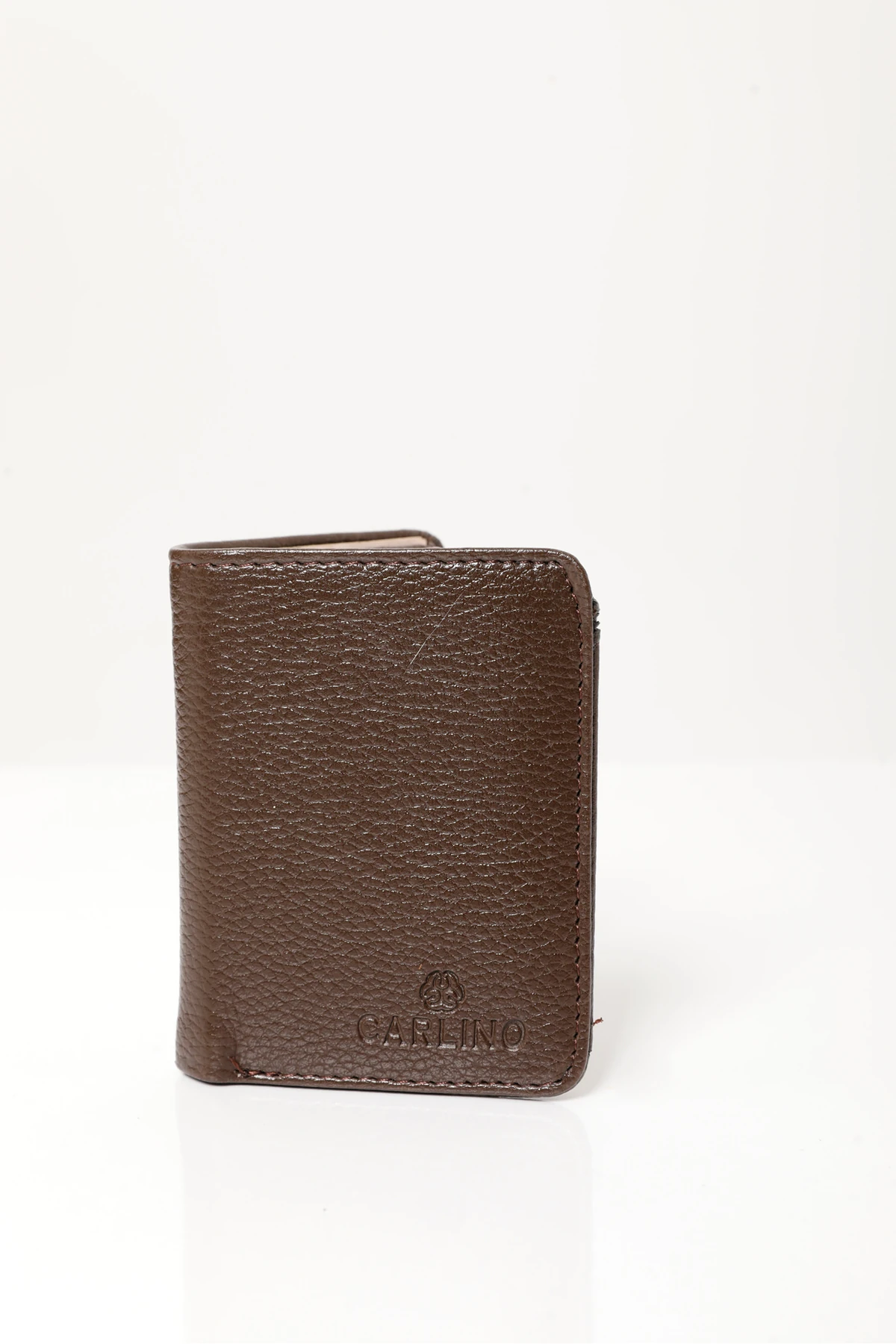 Erkek Kahverengi Vegan Deri Dikey Spor Cüzdan