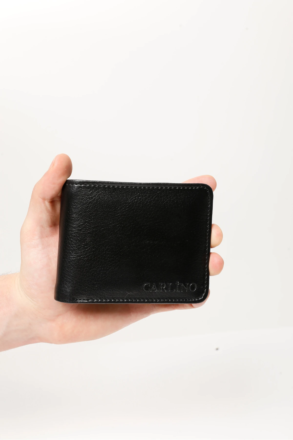 Erkek Siyah Vegan Deri Yatay Klasik Cüzdan