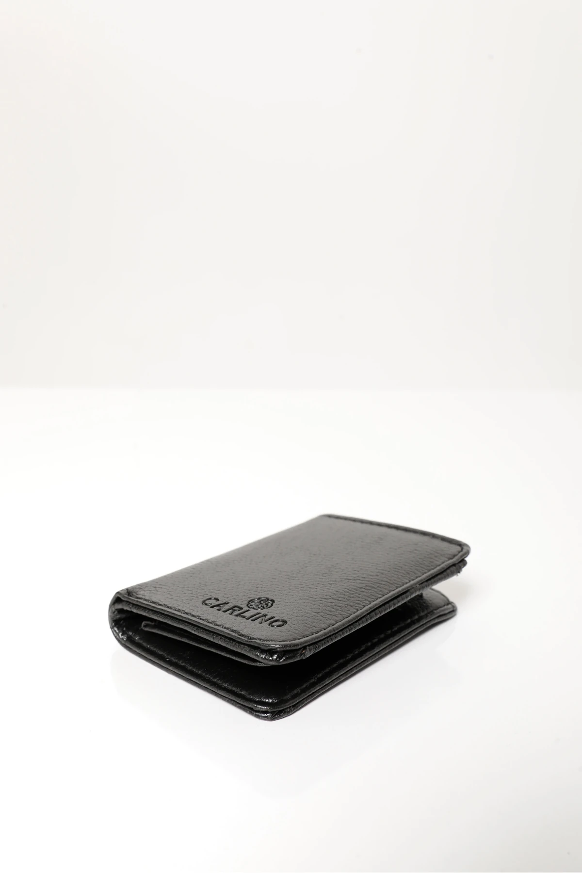 Erkek Siyah Vegan Deri Dikey Spor Cüzdan