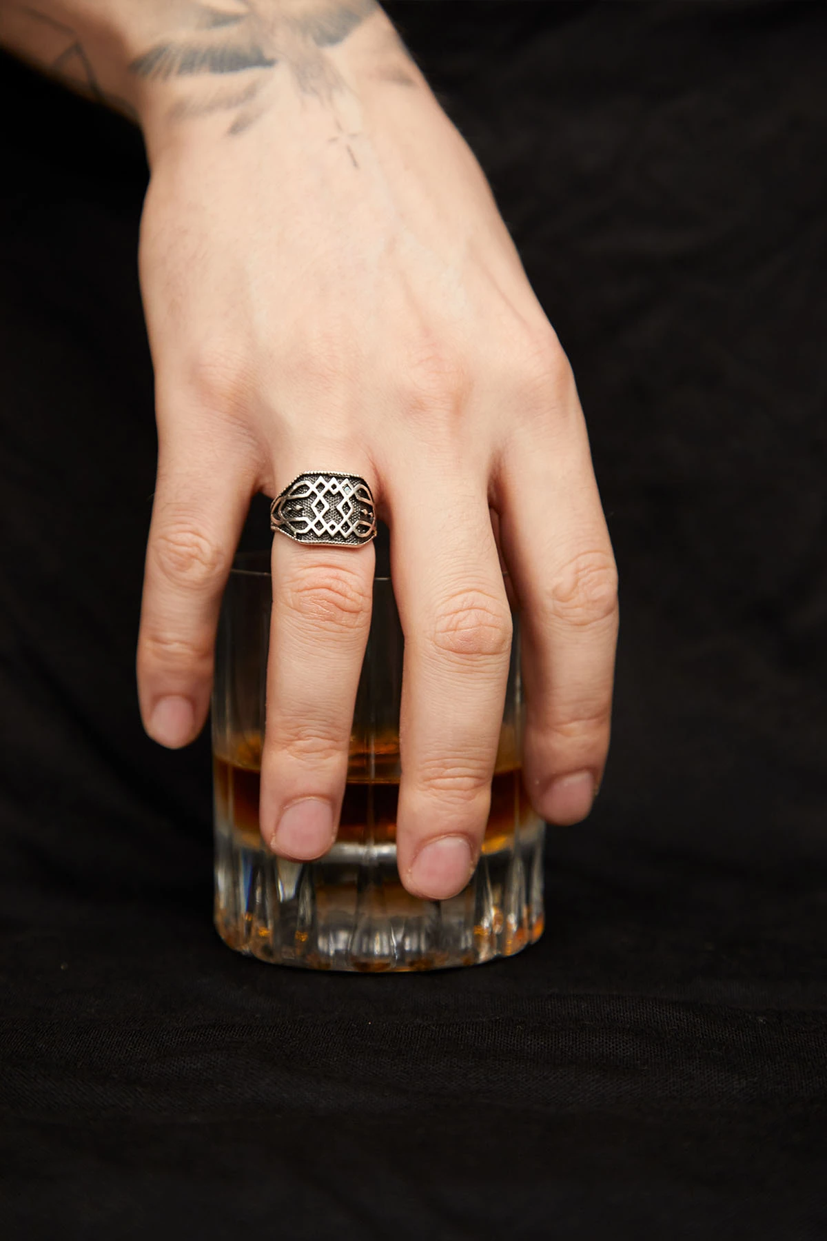 Shagrat Erkek Şovalye Eskitme Model Gümüş Kaplama Yüzük