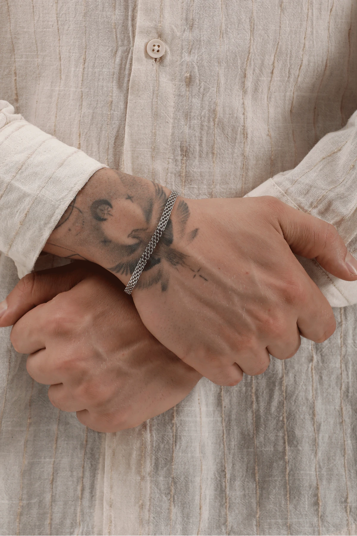 Erkek Paslanmaz Çelik Hasır Örgü Model Zincir Bileklik