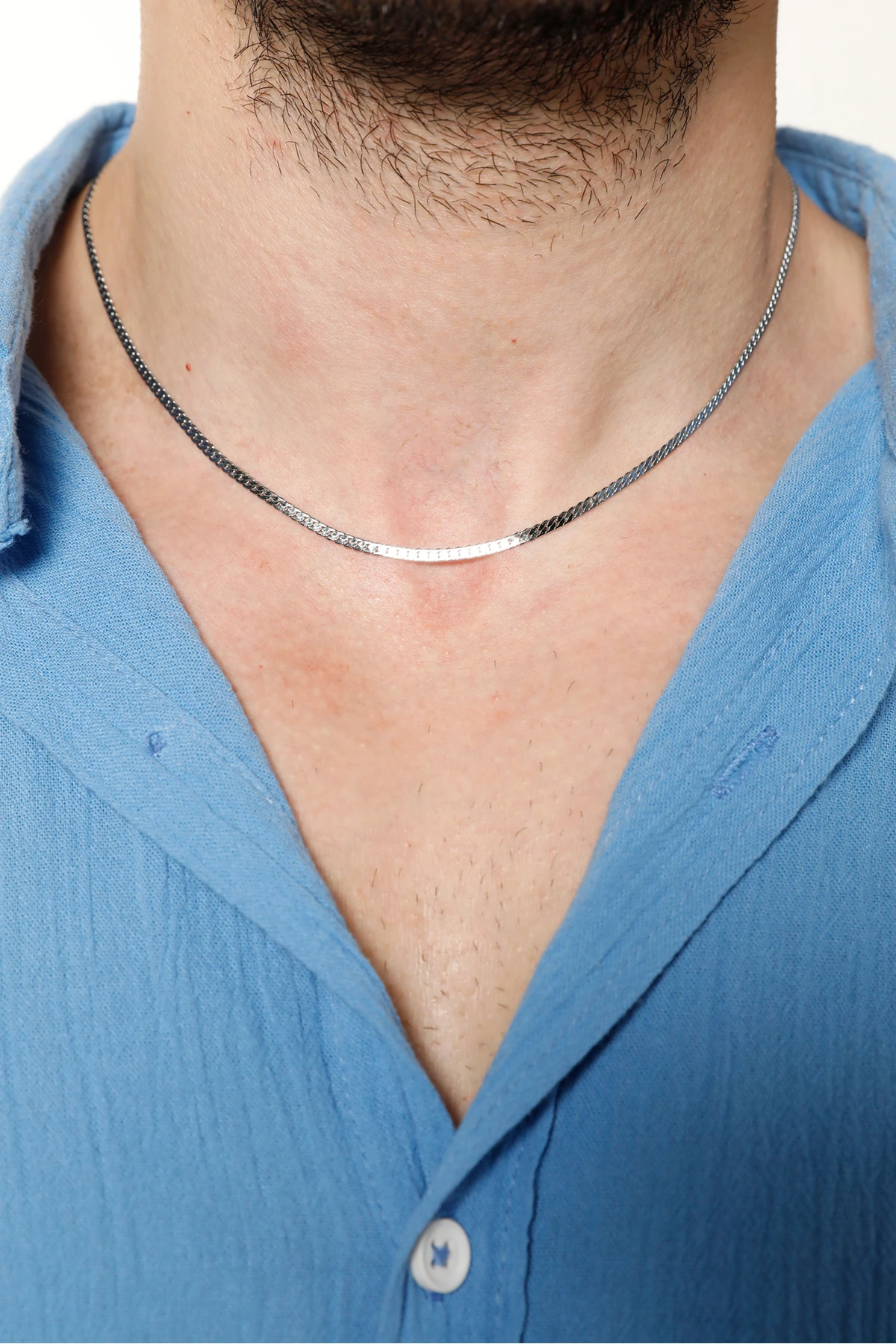 Vala Erkek Snake Model Gümüş Renk Çelik Kolye