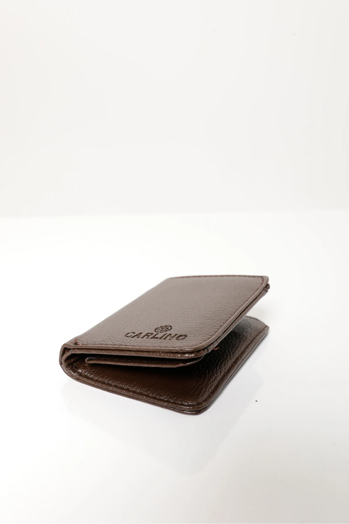 Erkek Kahverengi Vegan Deri Dikey Spor Cüzdan