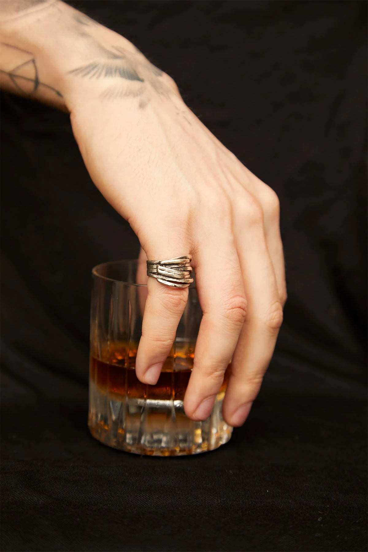 Gorbag Erkek Sarmal Vintage Model Gümüş Kaplama Yüzük