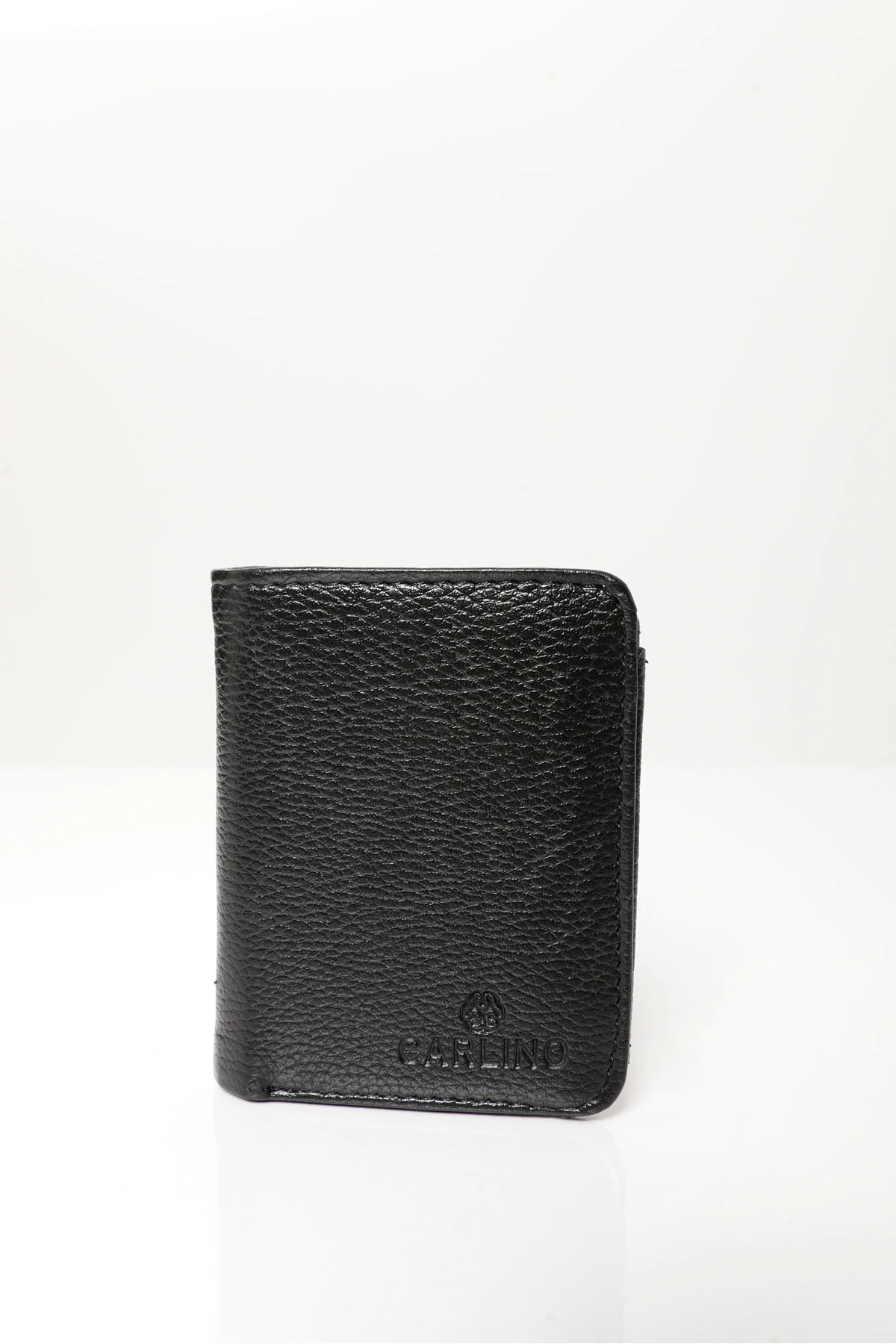 Erkek Siyah Vegan Deri Dikey Spor Cüzdan