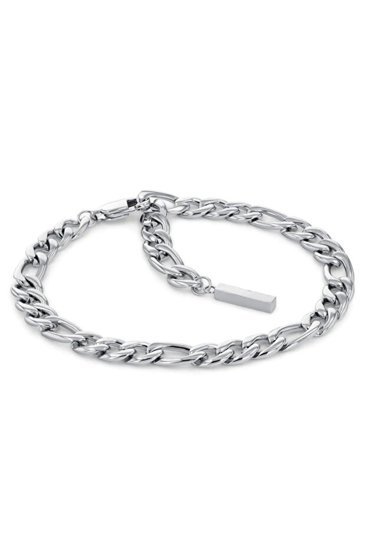 Grima Erkek Paslanmaz Çelik 3’lü Bileklik Seti – Yılan,Küba,Figaro Zincir (DENİZ, HAVUZ GİRİLEBİLİR)